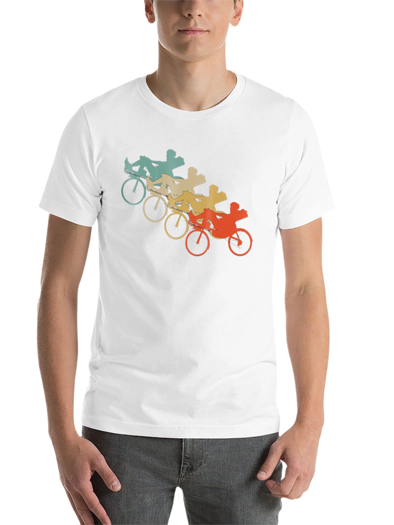 Black Recumbent Bike T-Shirt - Retro Cycling Tee view 14