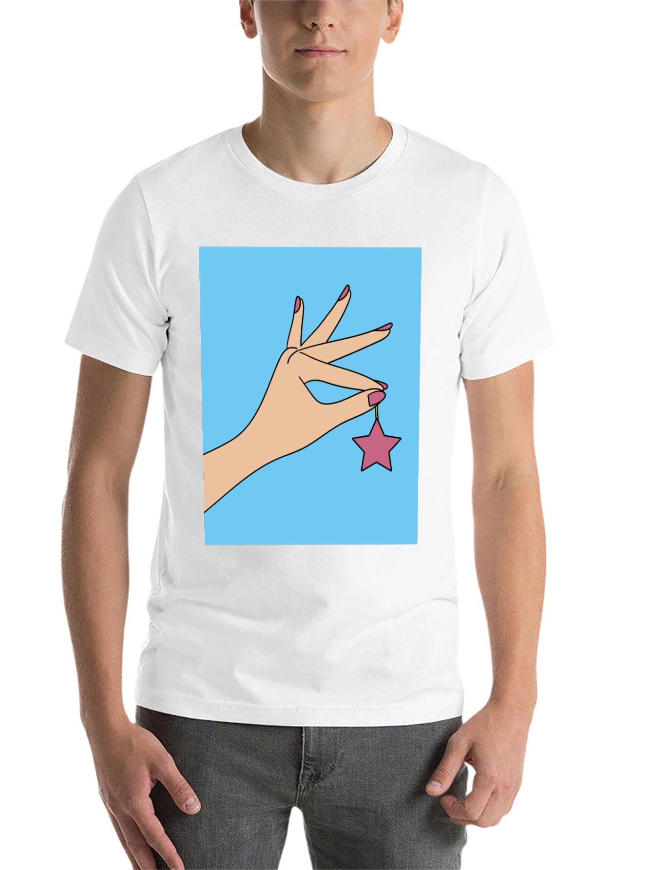 Black Hand Holding Star Graphic T-Shirt view 14