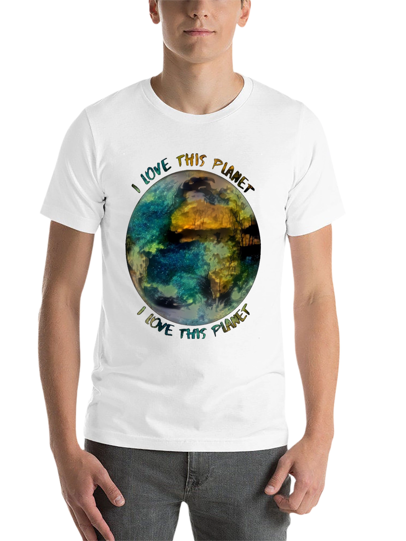 Black I Love This Planet Graphic Tee - Earth-Friendly Design view 14