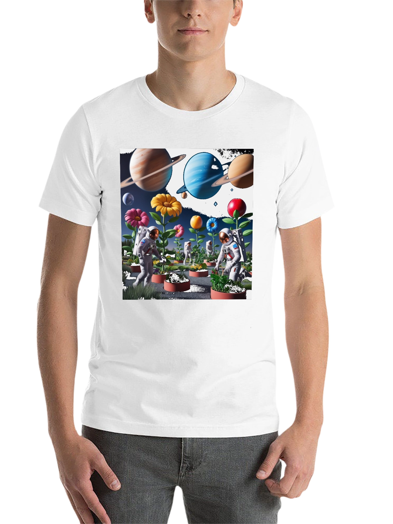 Black Astronauts Planting Flowers T-Shirt view 14