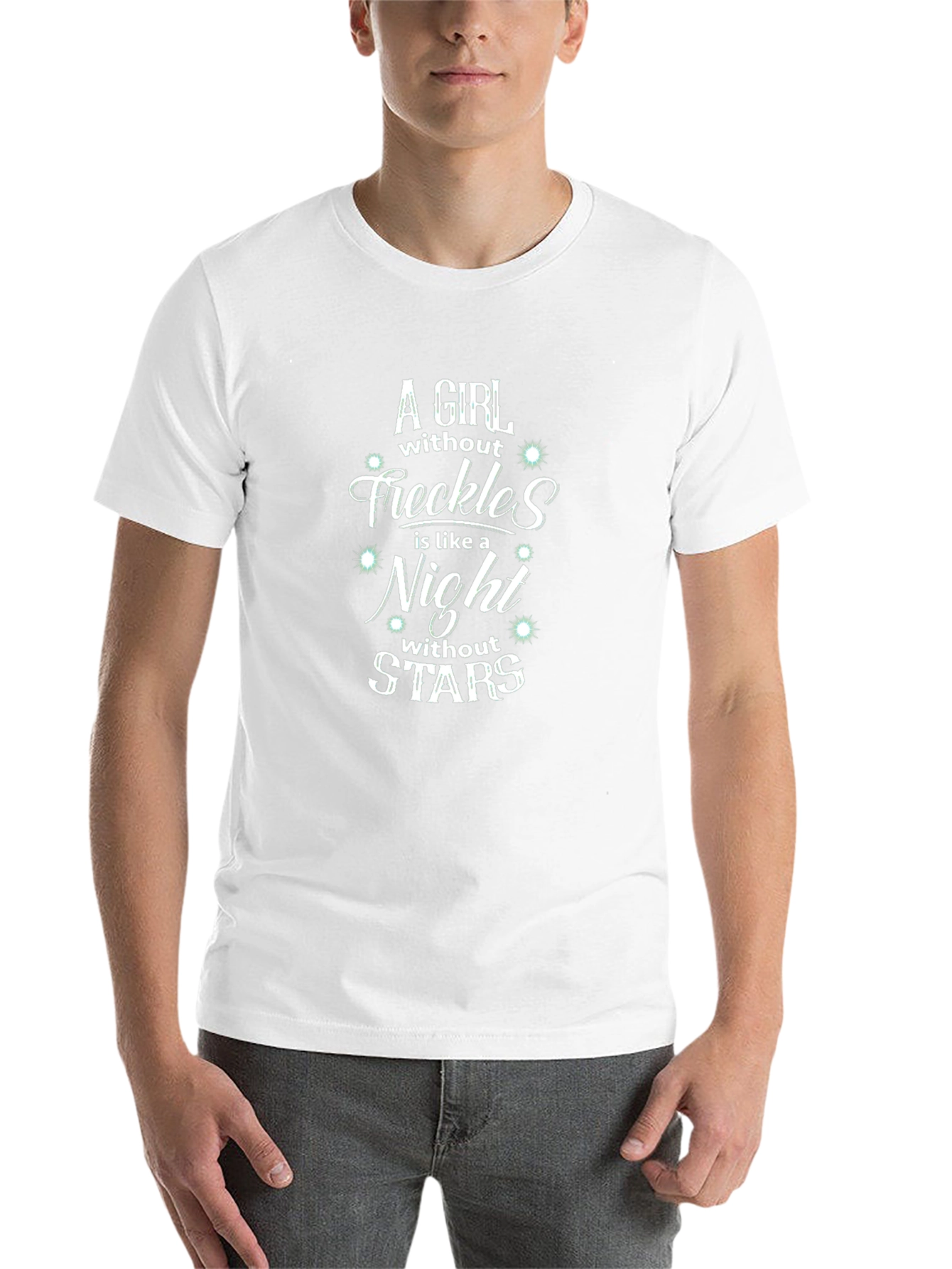Freckles Night Stars Graphic Tee - Trendy Black T-Shirt - 14