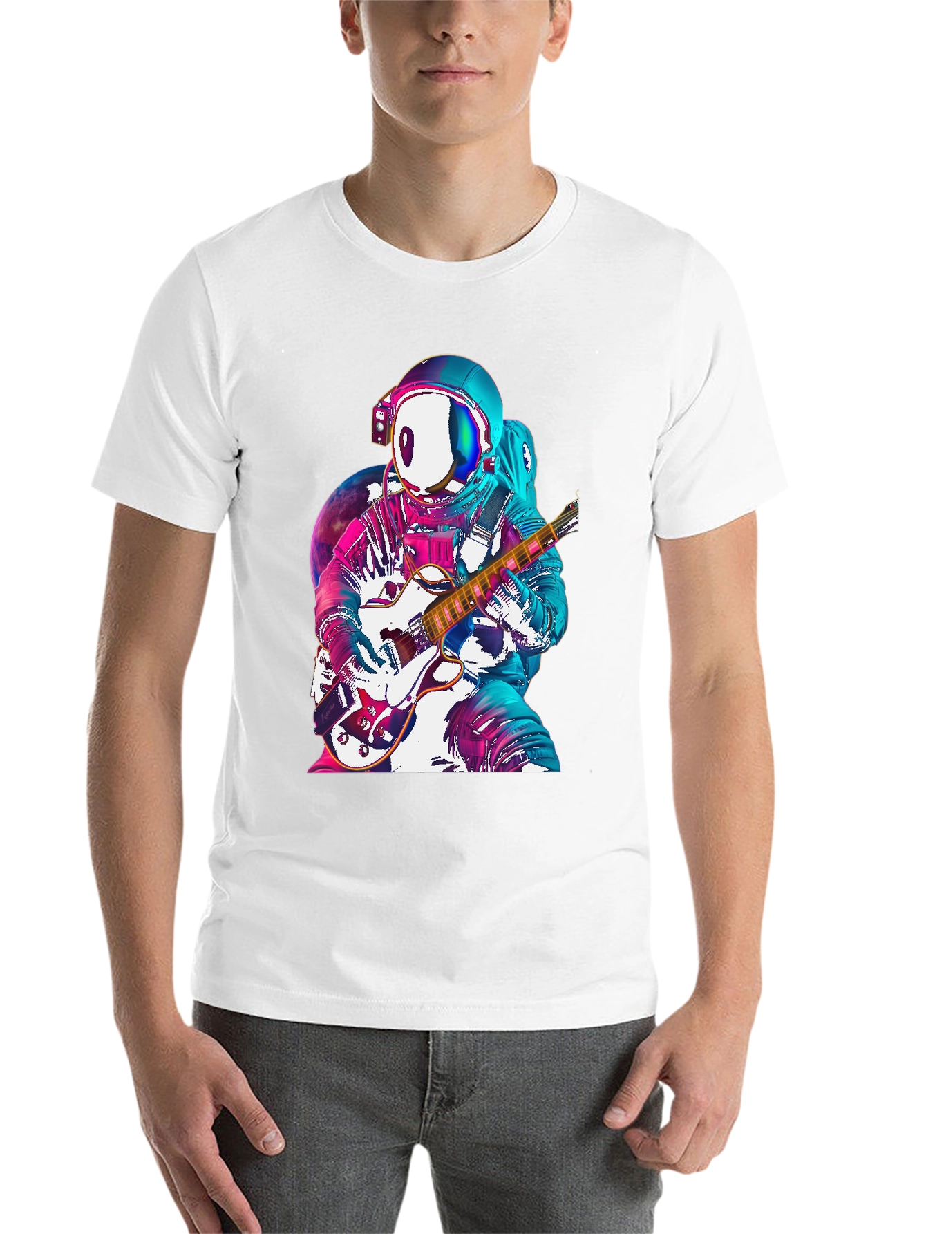 Black Astronaut Guitarist Graphic Tee - Space Rock! view 14