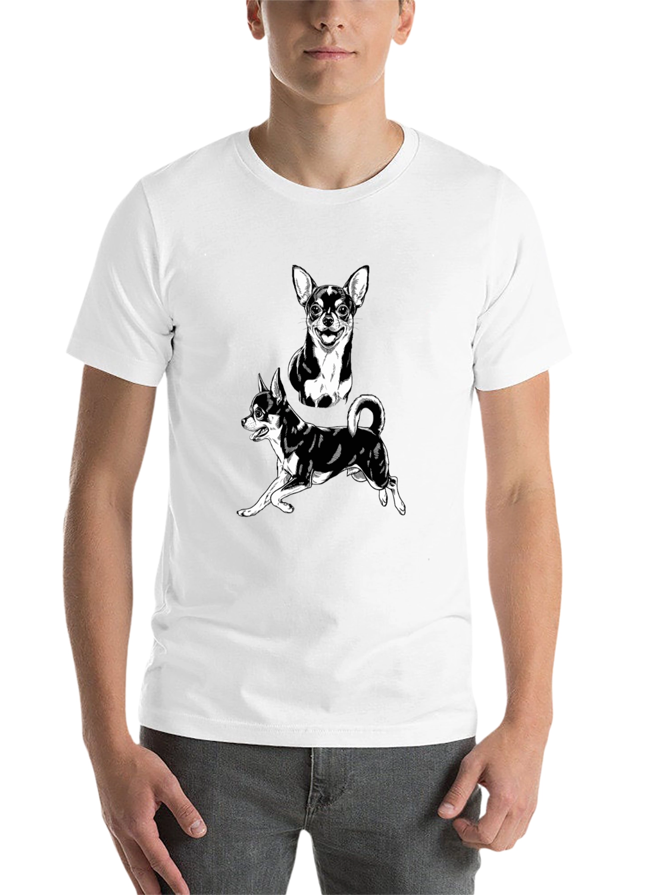 Black Chihuahua Graphic Black T-Shirt | Dog Lover Tee view 14