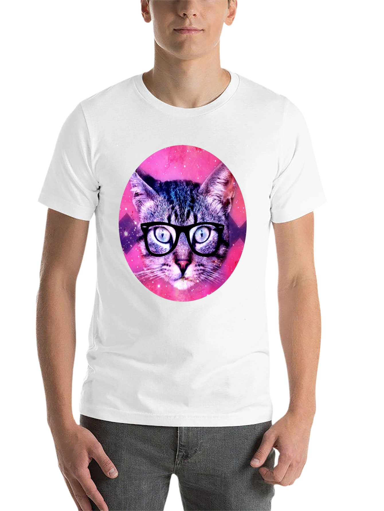 Black Galaxy Cat T-Shirt - Hipster Style Tee view 14