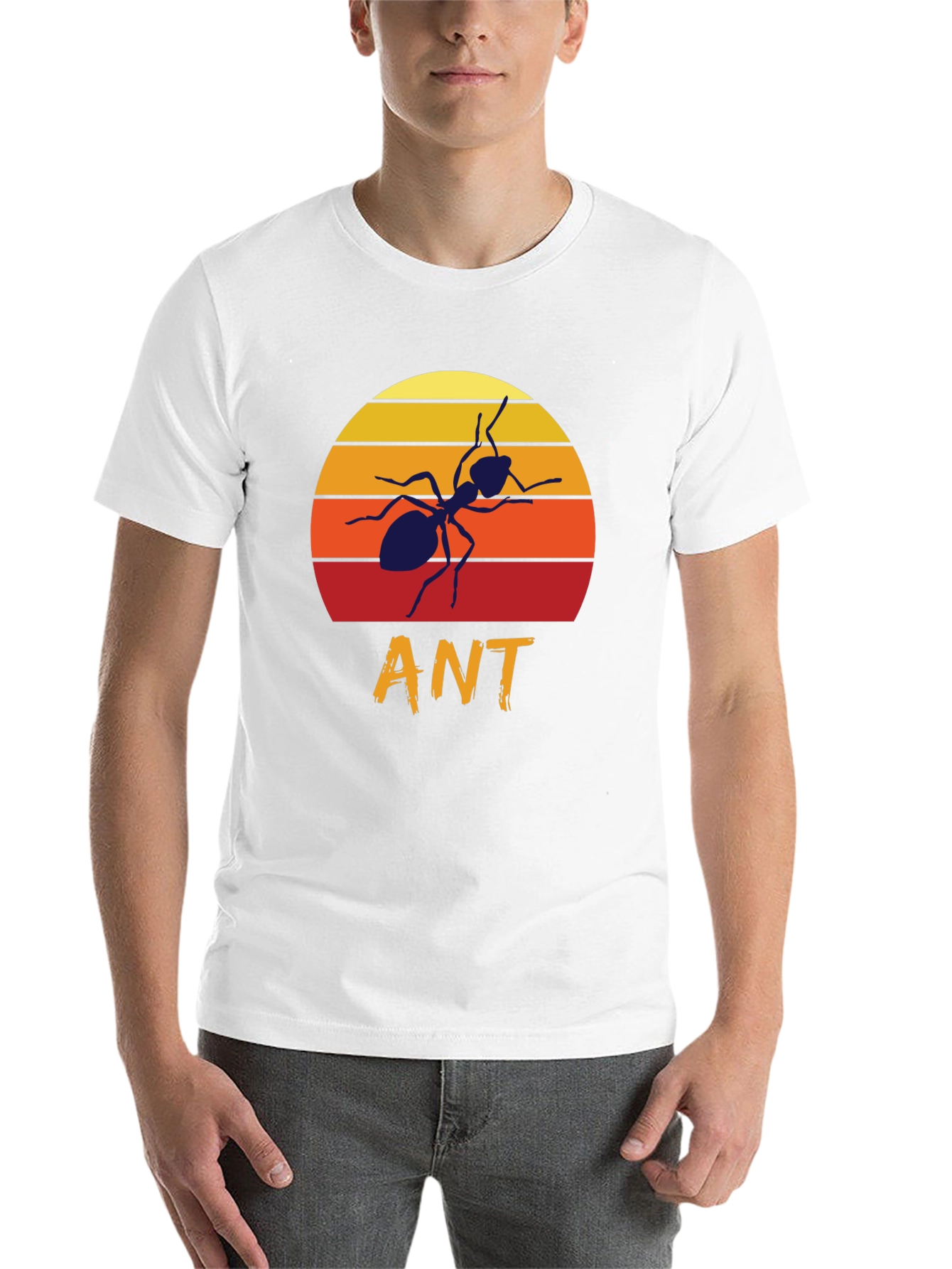 Black Retro Sunset Ant Graphic T-Shirt view 14
