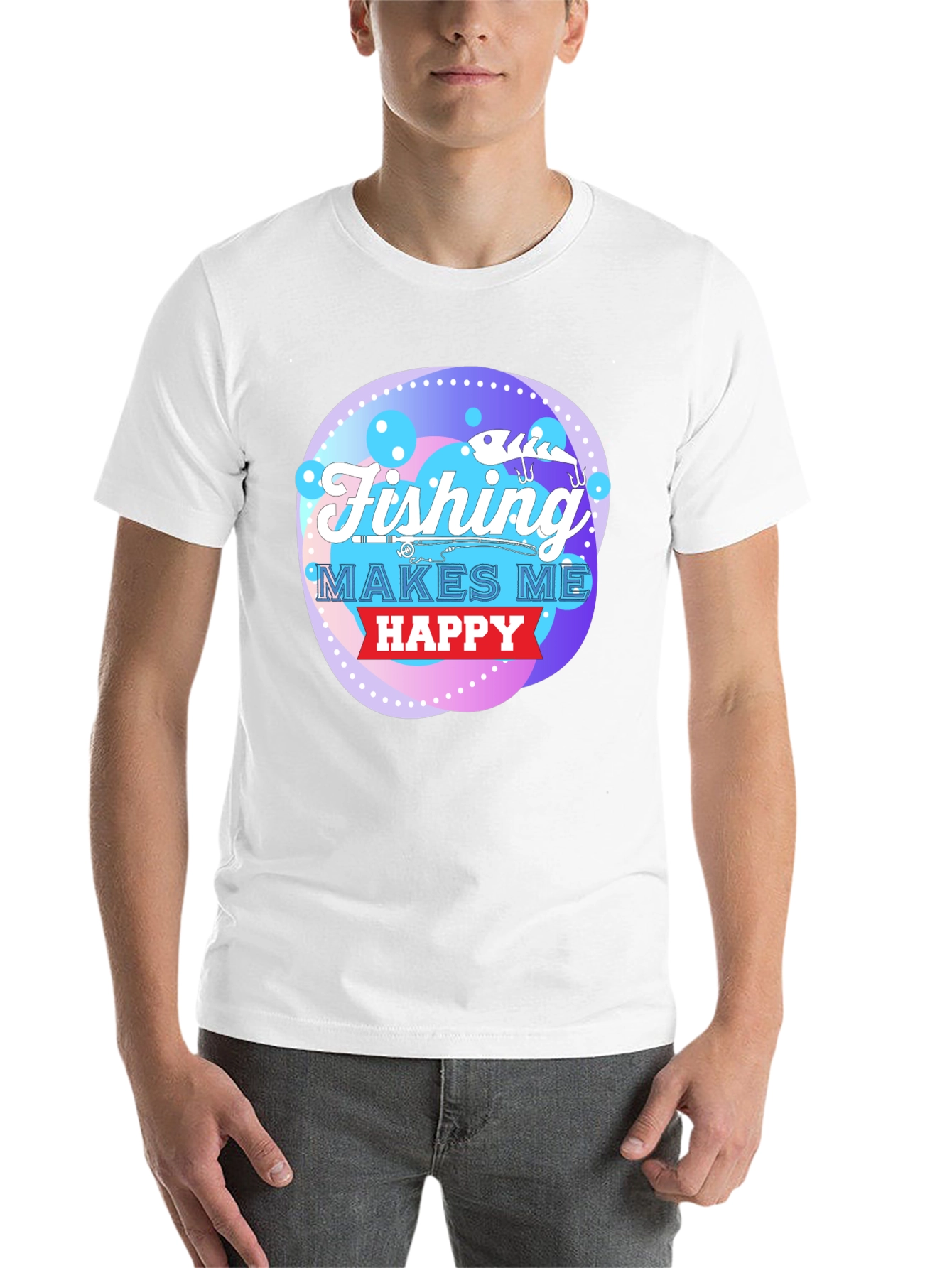Black Fishing Makes Me Happy Graphic Tee view 14