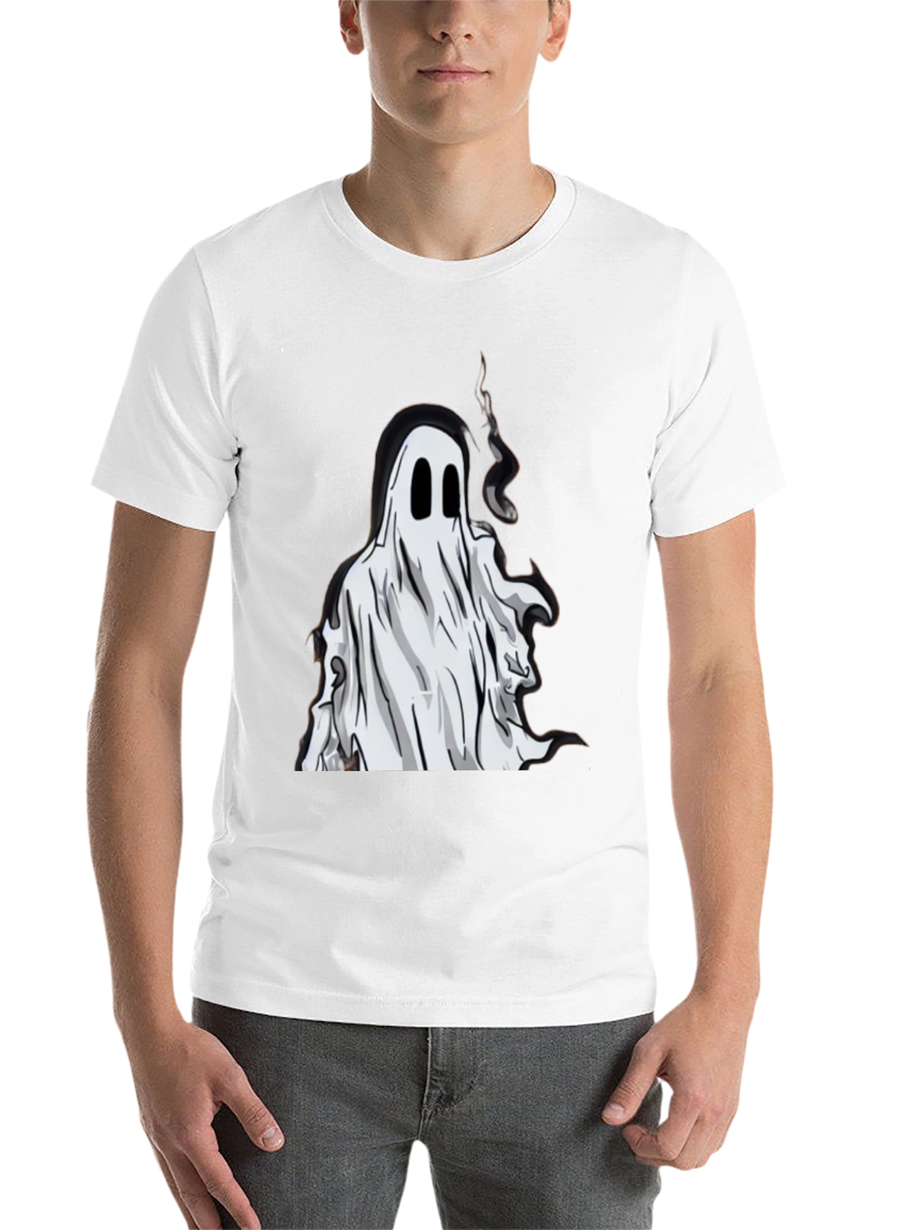 Black Ghost Graphic Tee - Spooky Season Style view 14