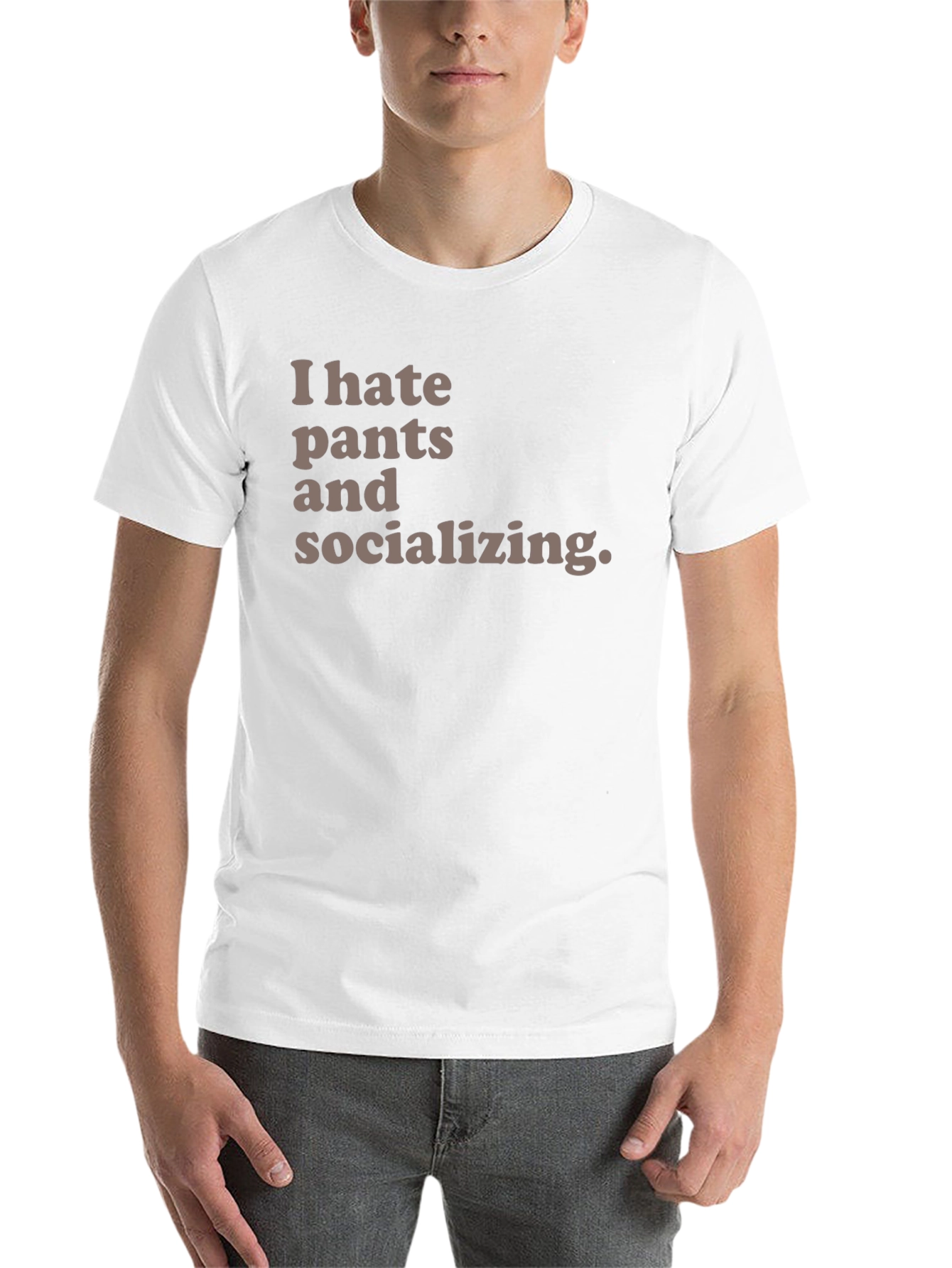 Black I Hate Pants and Socializing Graphic Tee view 14