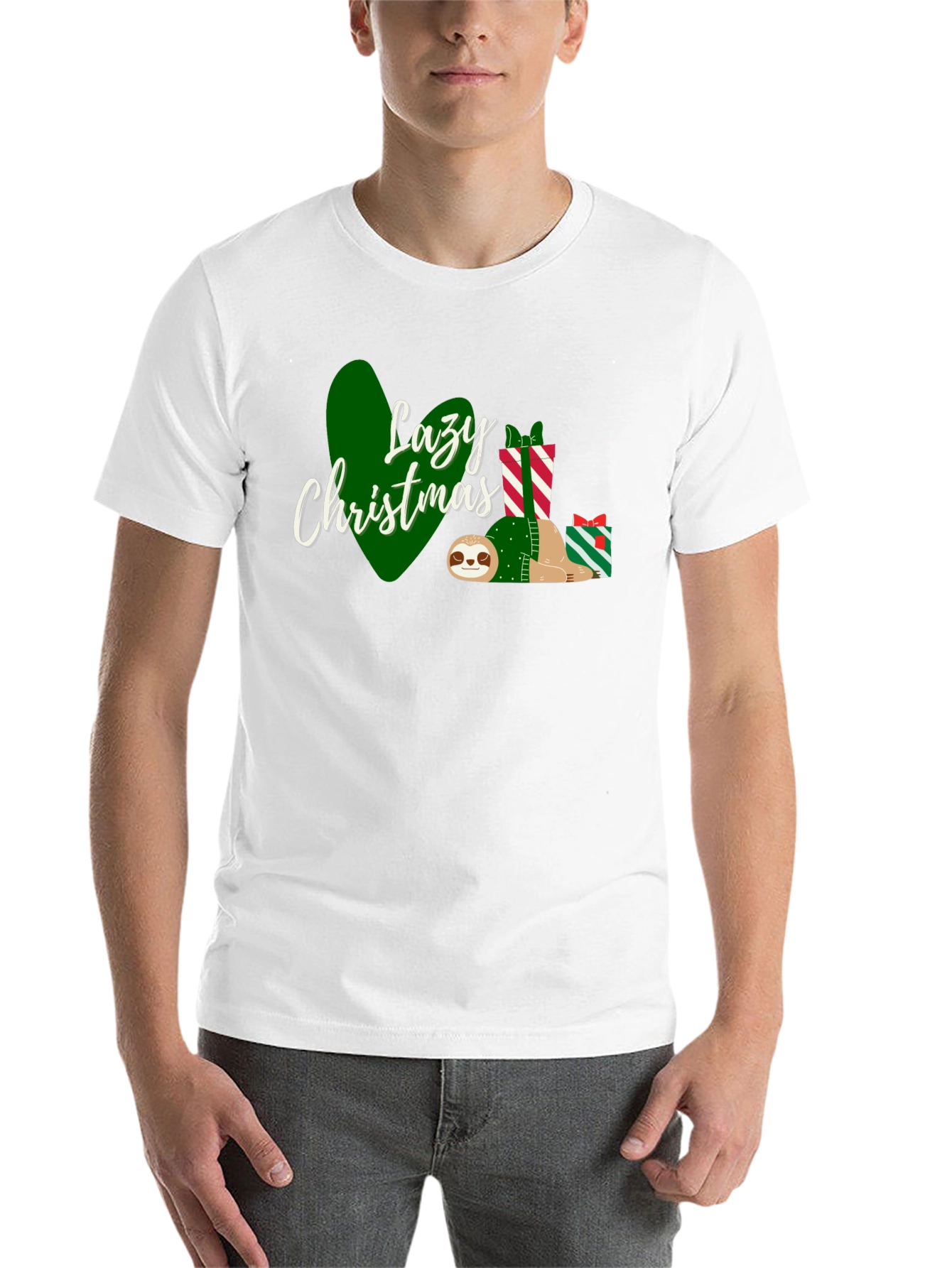 Black Lazy Christmas Sloth T-Shirt view 14