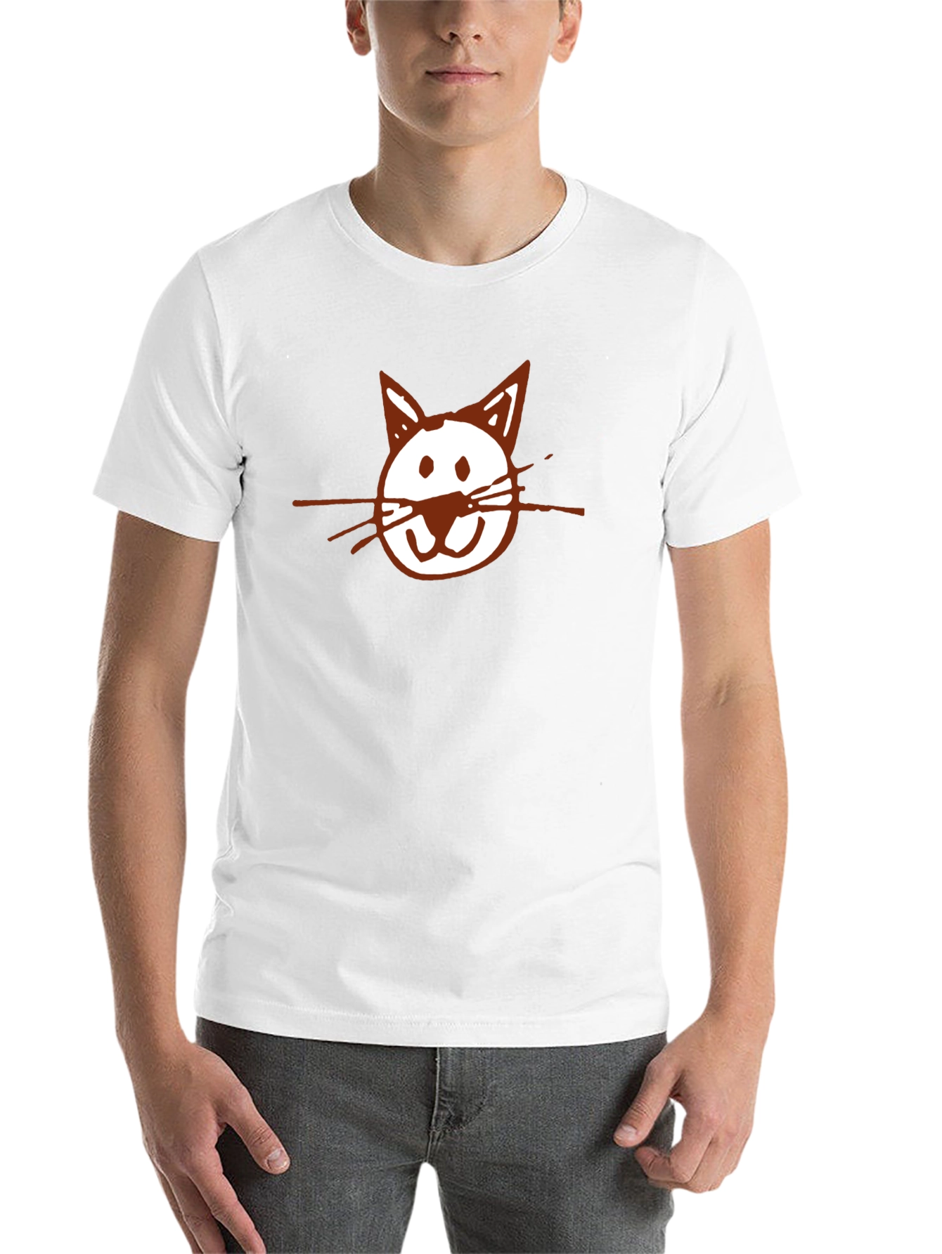Black Cat Face Graphic T-Shirt - Casual Black Tee view 14