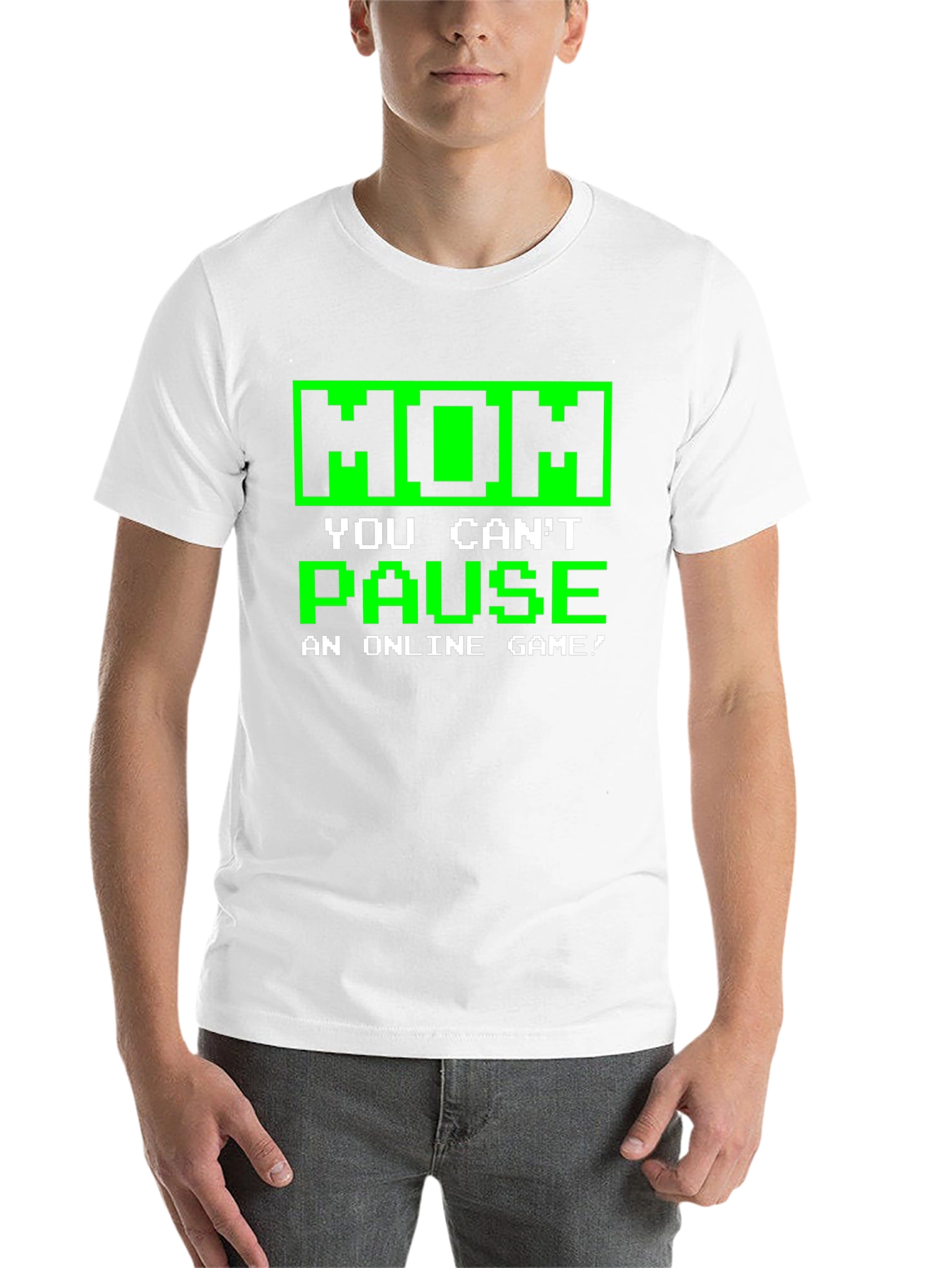 Black Gamer T-Shirt - Mom You Can't Pause view 14