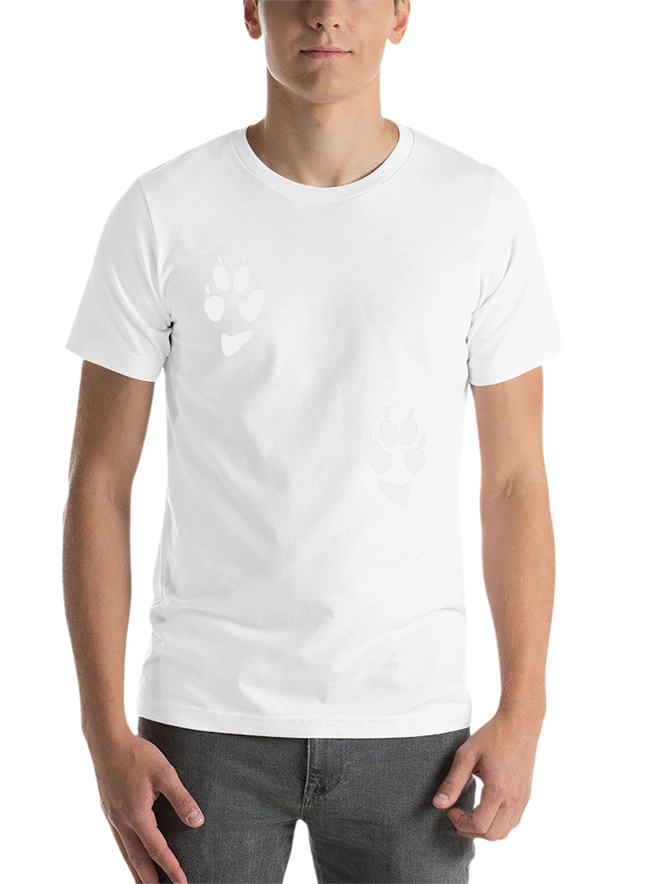Paw Print Graphic Tee - Stylish Black T-Shirt - 14
