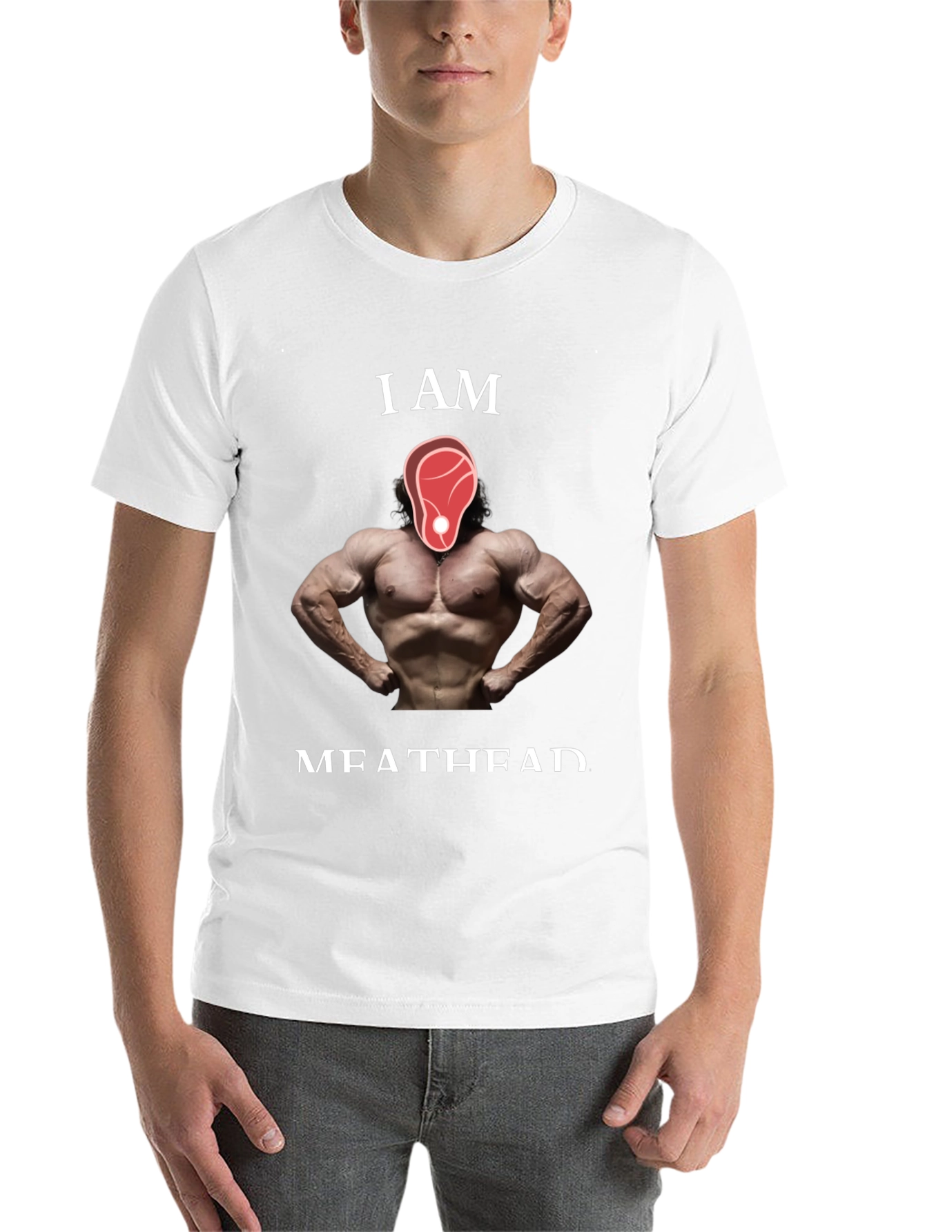 Black I AM MEATHEAD Graphic T-Shirt - Funny Muscle Tee view 14