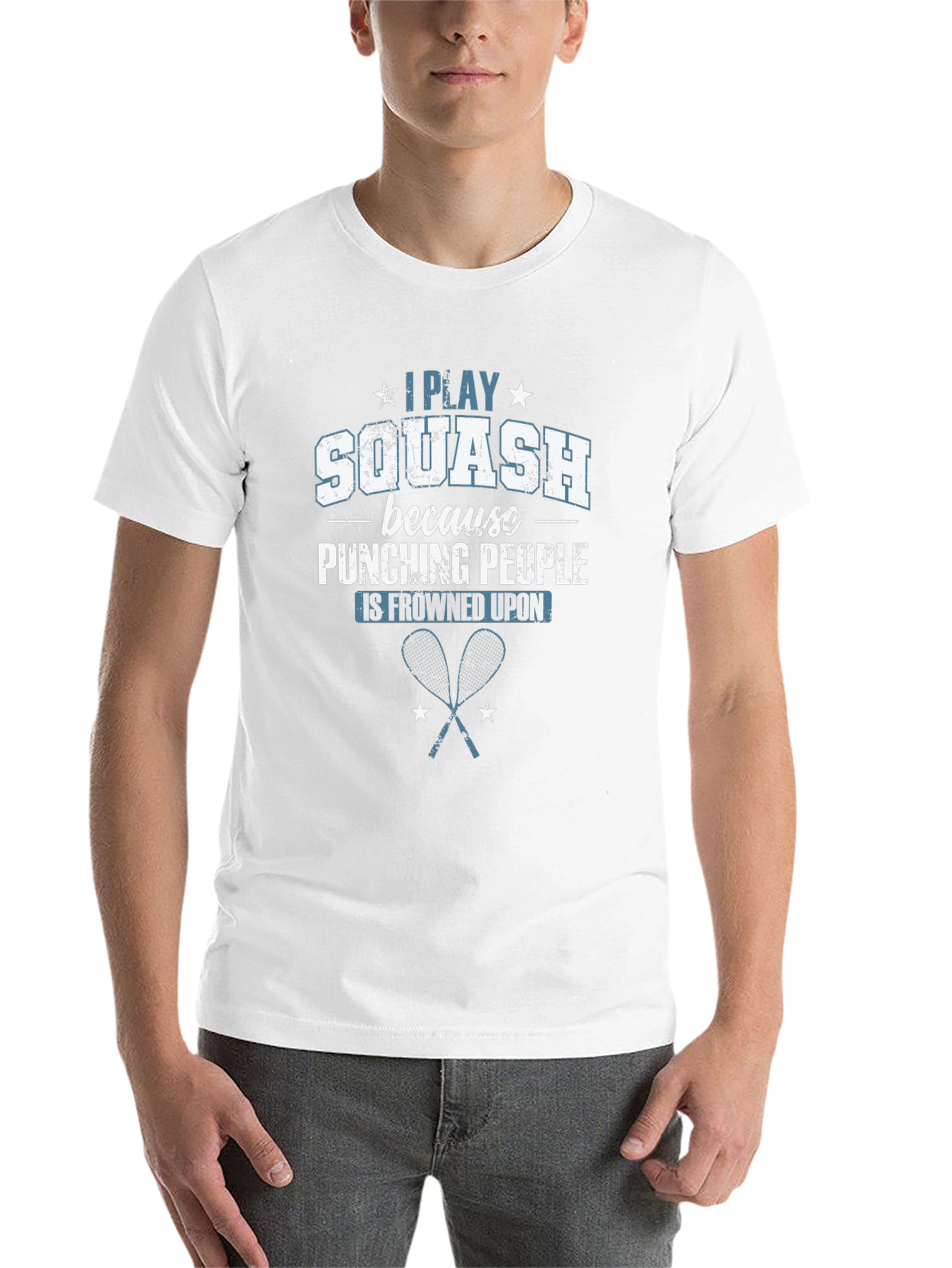 Black Funny Squash Player T-Shirt view 14