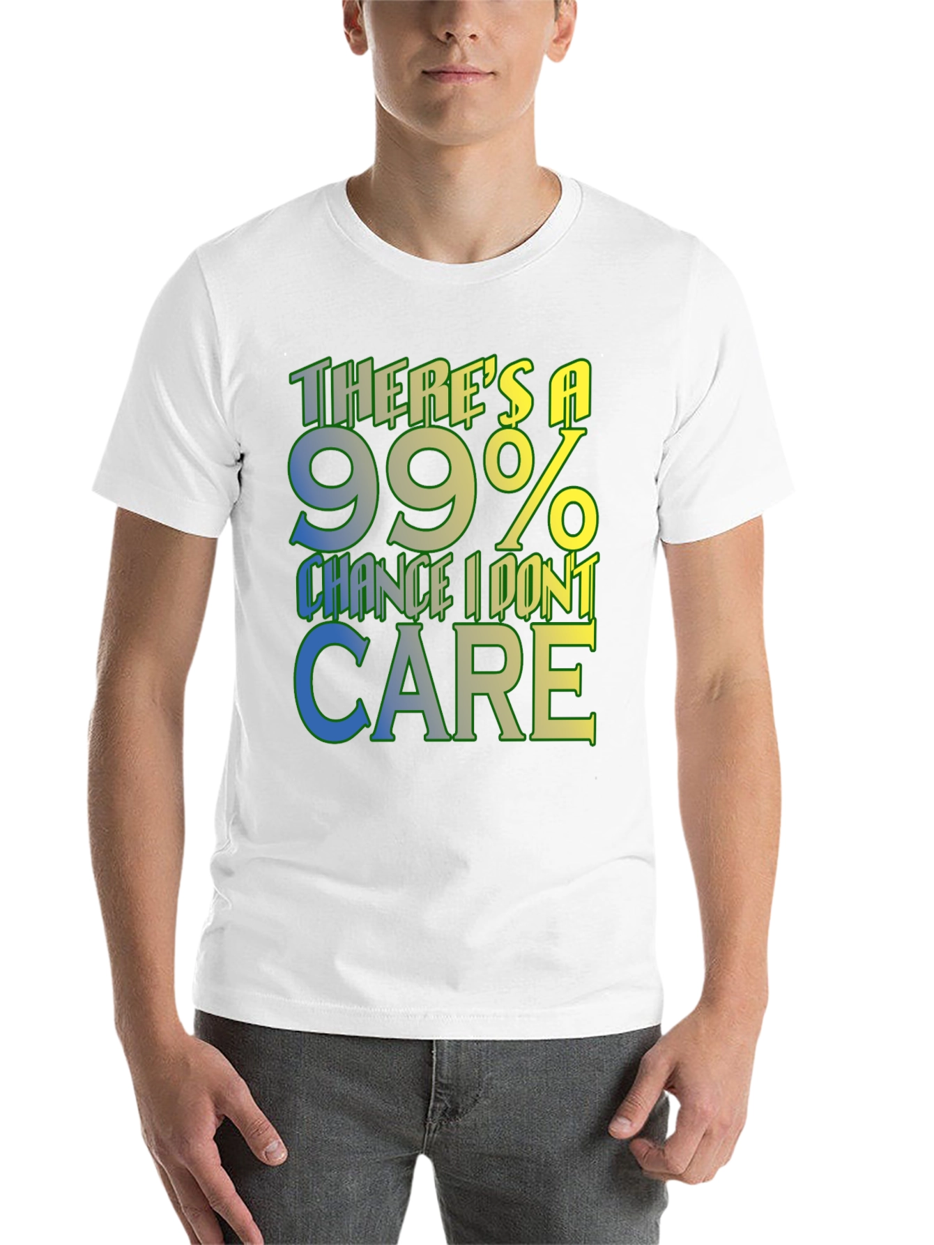 Black Funny '99% Chance I Don't Care' Graphic Tee view 14