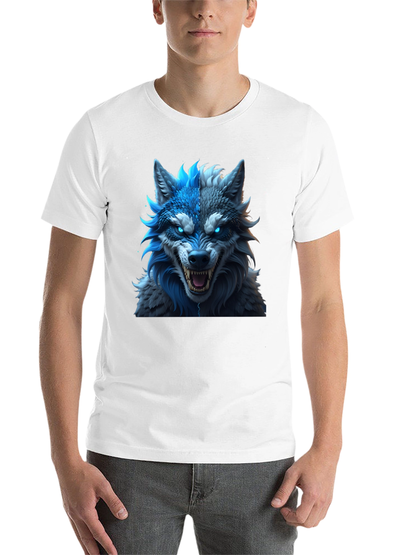 Black Fierce Wolf Graphic Tee - Blue Rage view 14