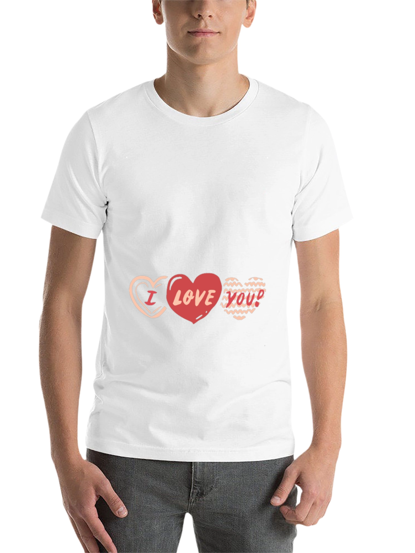 Black I Love You Heart Graphic Tee - Casual Black T-Shirt view 14