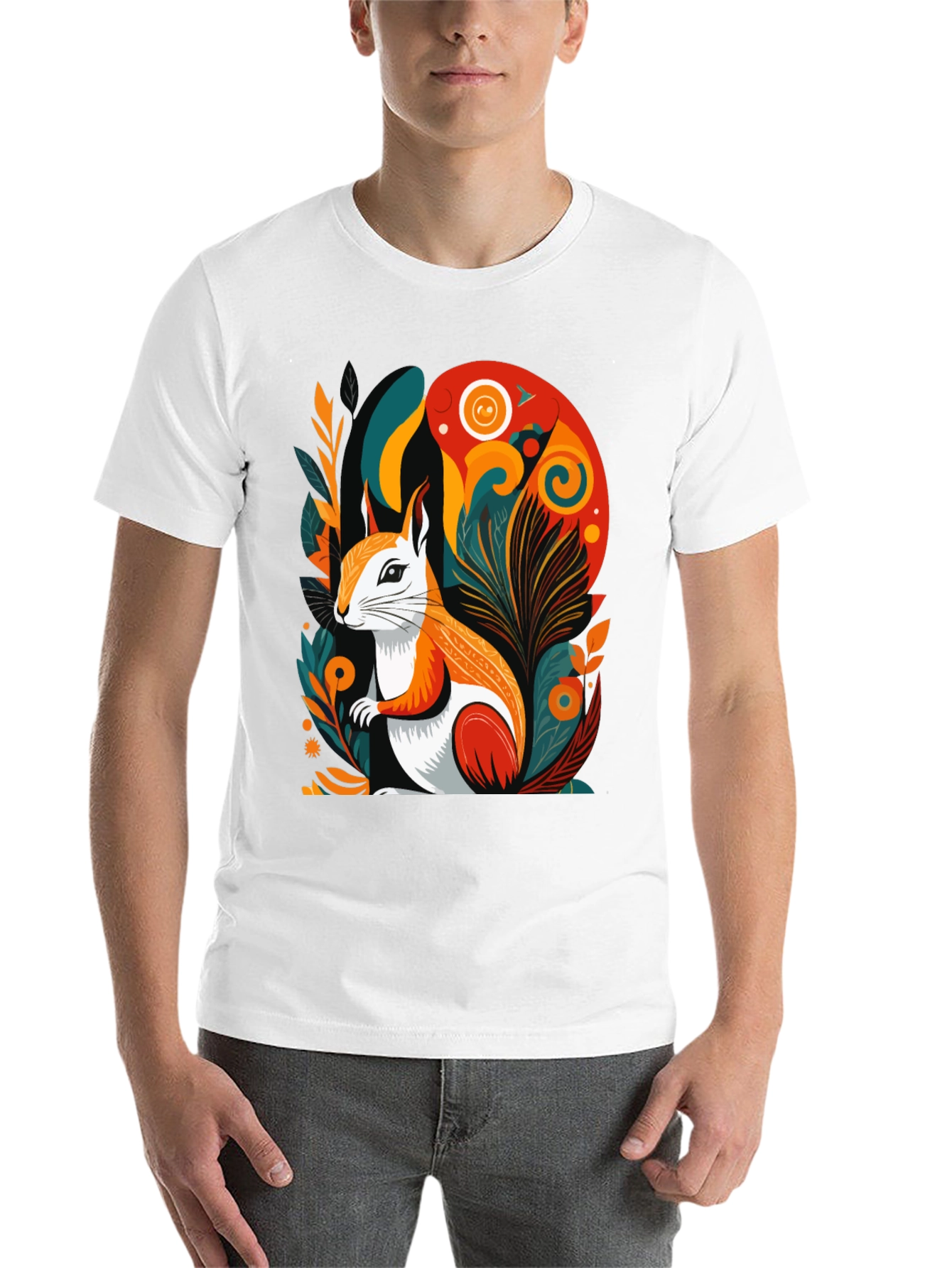 Black Squirrel Art Graphic Tee - Modern Style view 14