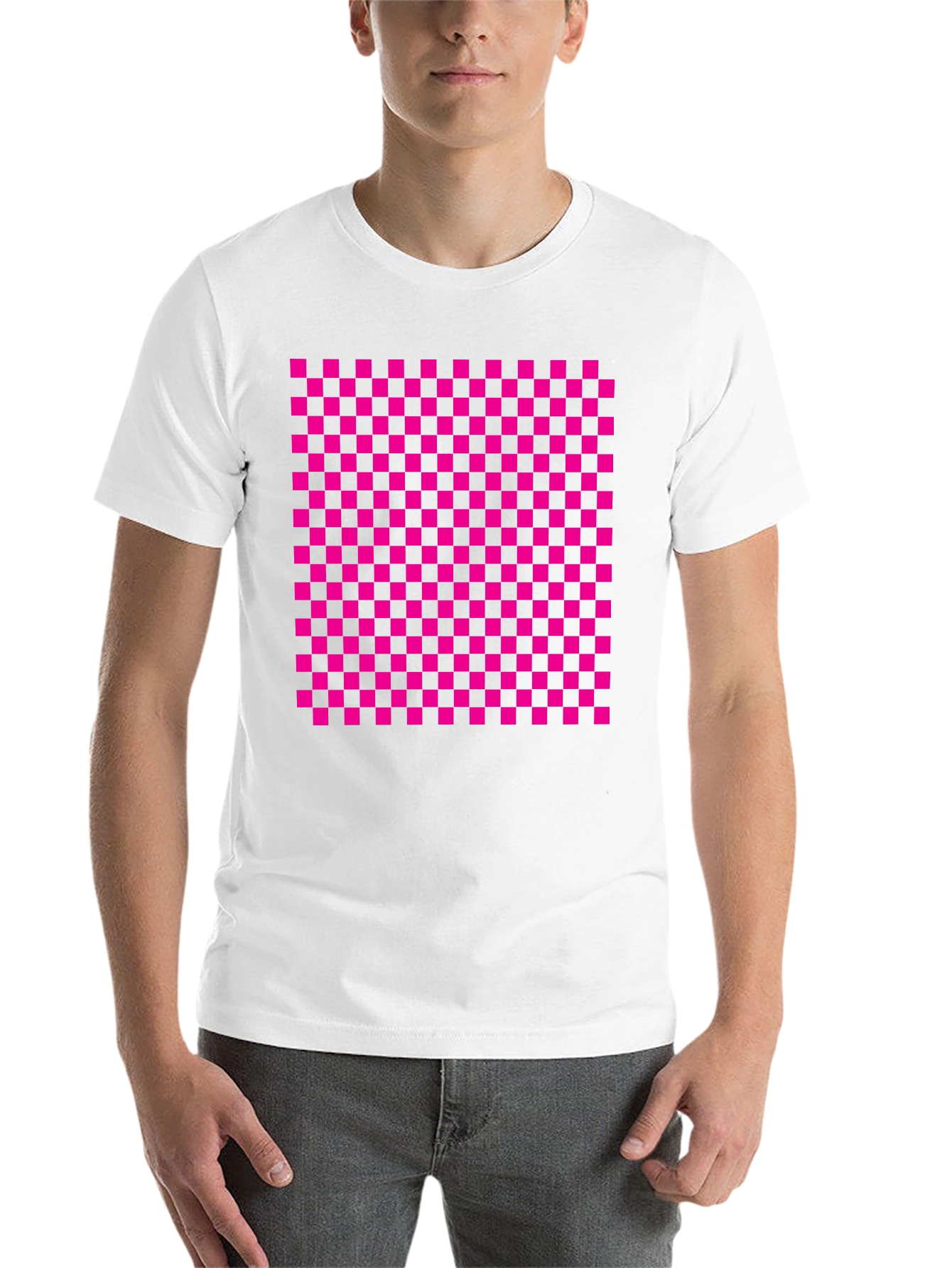 Black Checkerboard Graphic Tee - Retro Style view 14