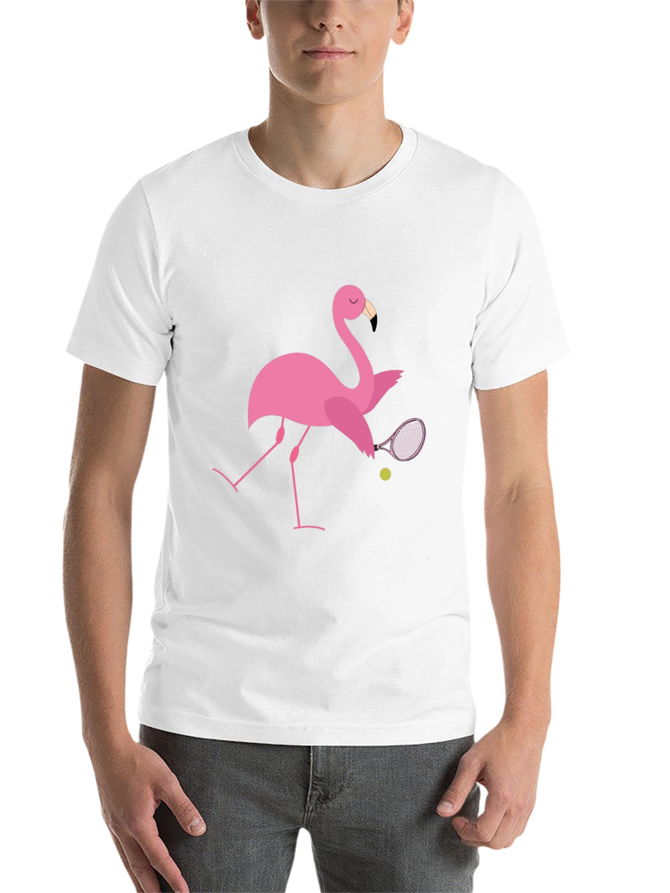 Black Flamingo Tennis T-Shirt: Quirky Design, Premium Comfort view 14
