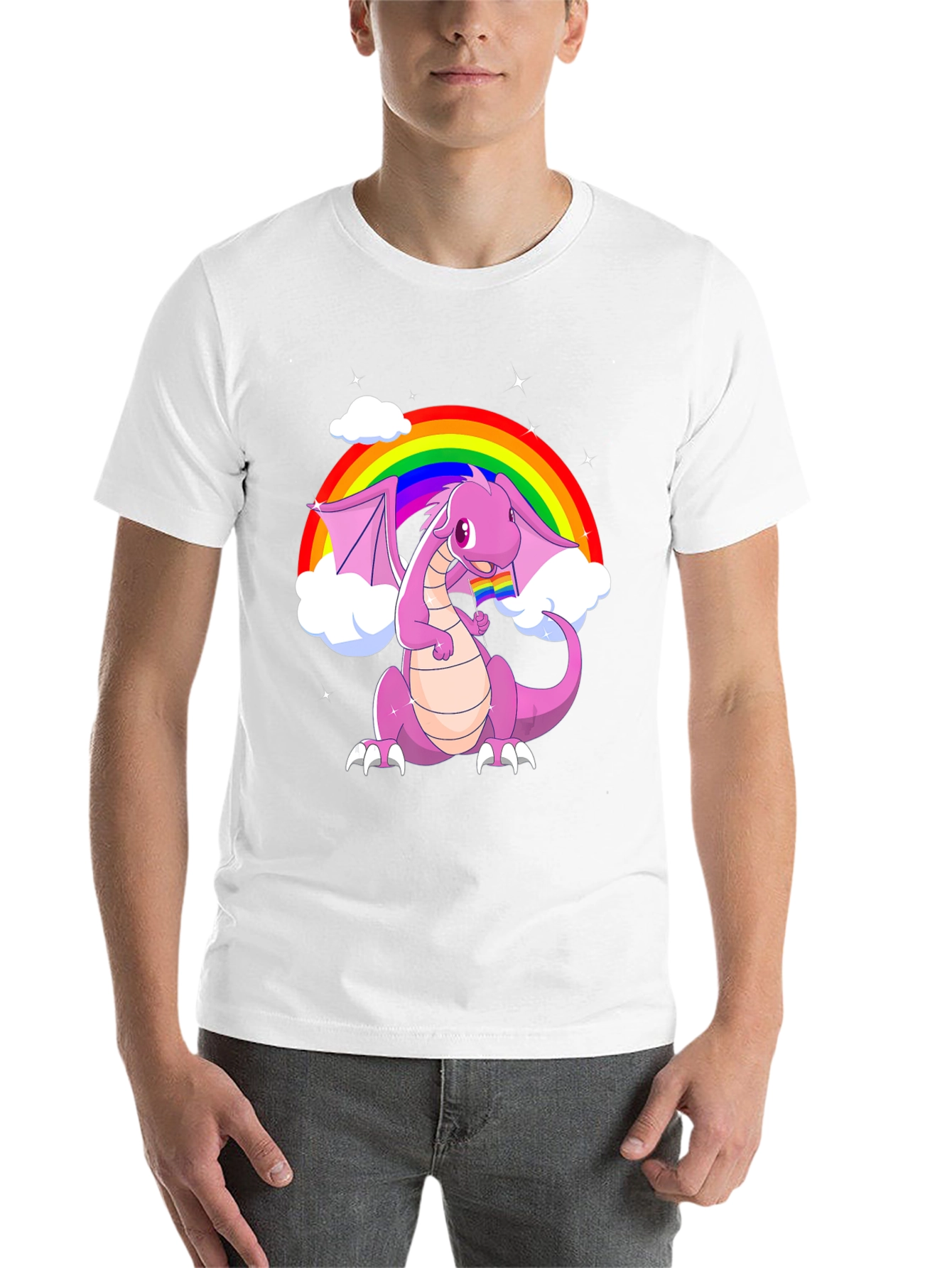 Black Rainbow Dragon Pride T-Shirt view 14