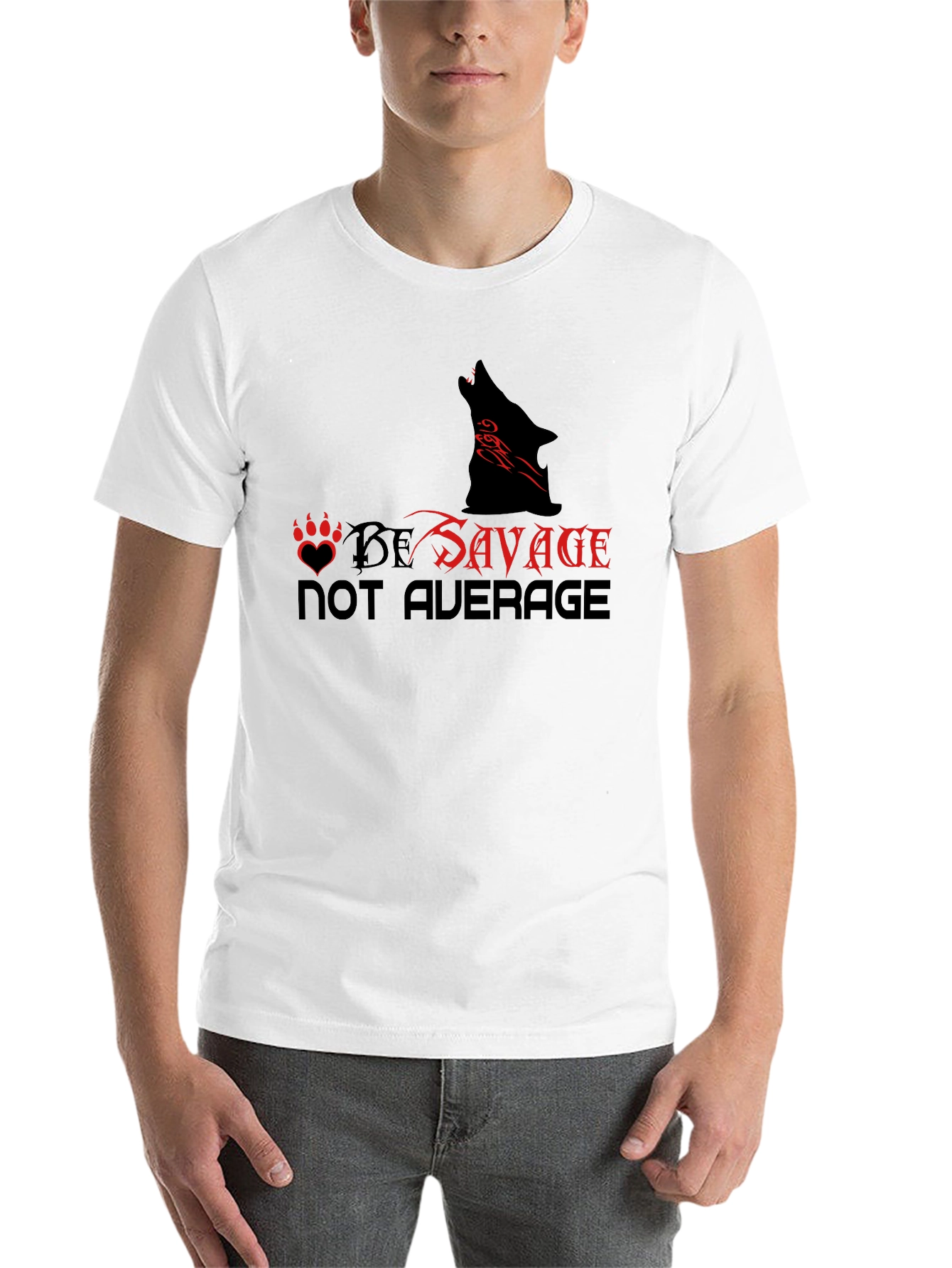 Be Savage Graphic Tee - Wolf Design - 14