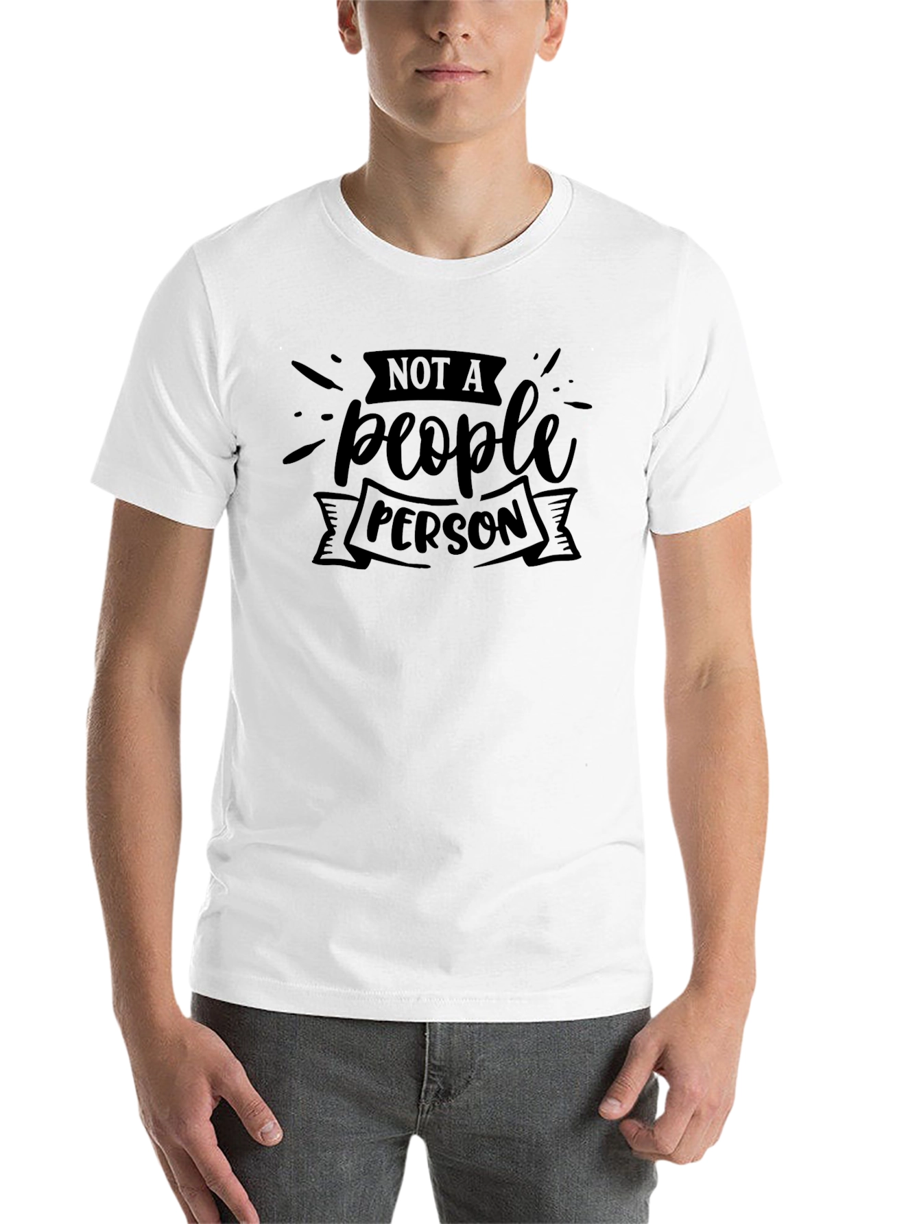 Black Introvert T-Shirt - Not a People Person Graphic Tee view 14