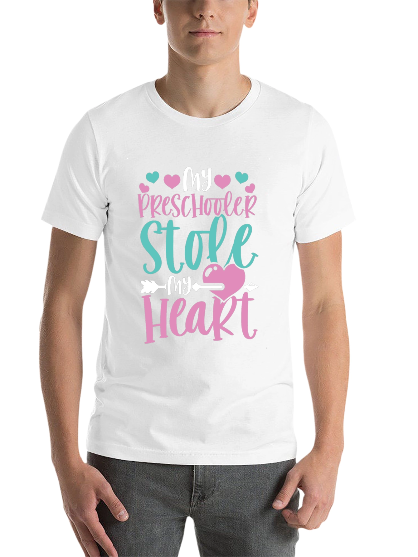 Black My Preschooler Stole My Heart T-Shirt view 14