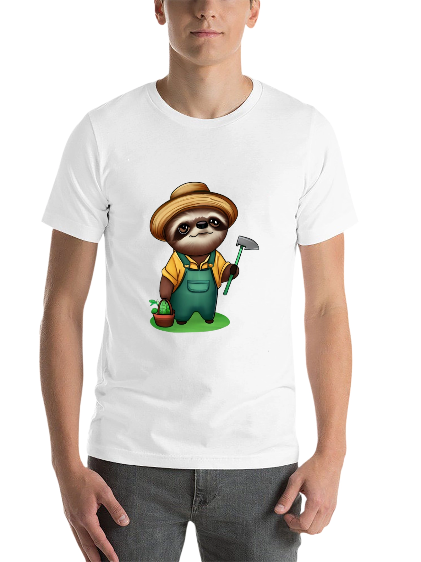 Sloth Farmer Graphic Tee - Cute Cartoon Design - 14