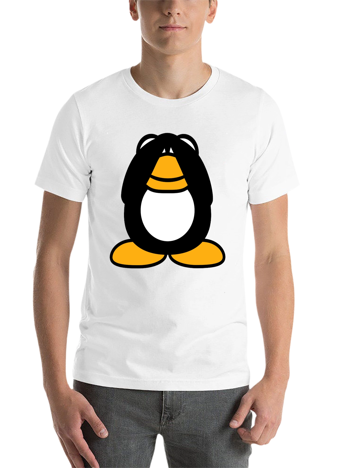 Black Funny Penguin Graphic Black T-Shirt view 14