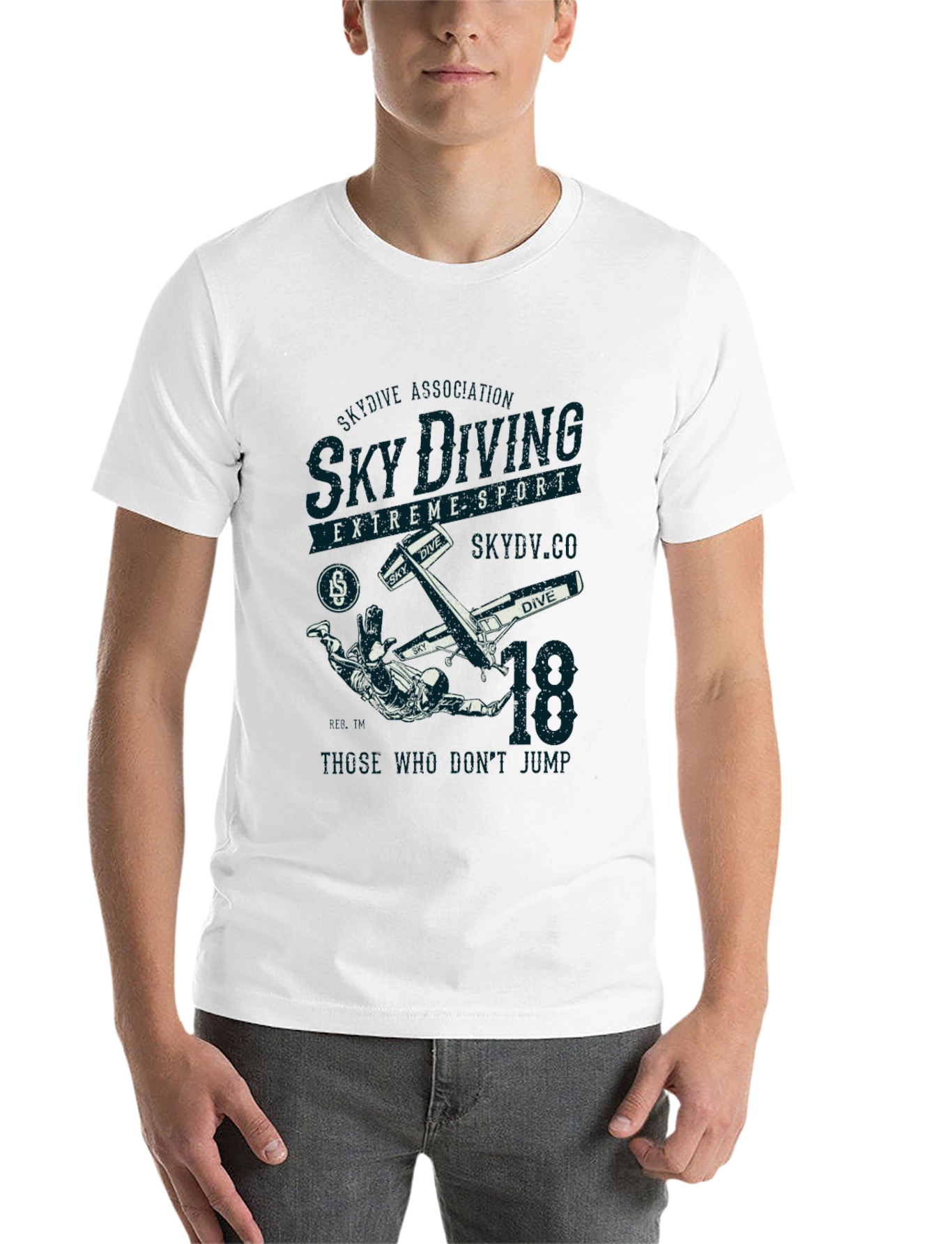 Black Sky Diving Extreme Sport Black Graphic T-Shirt view 14