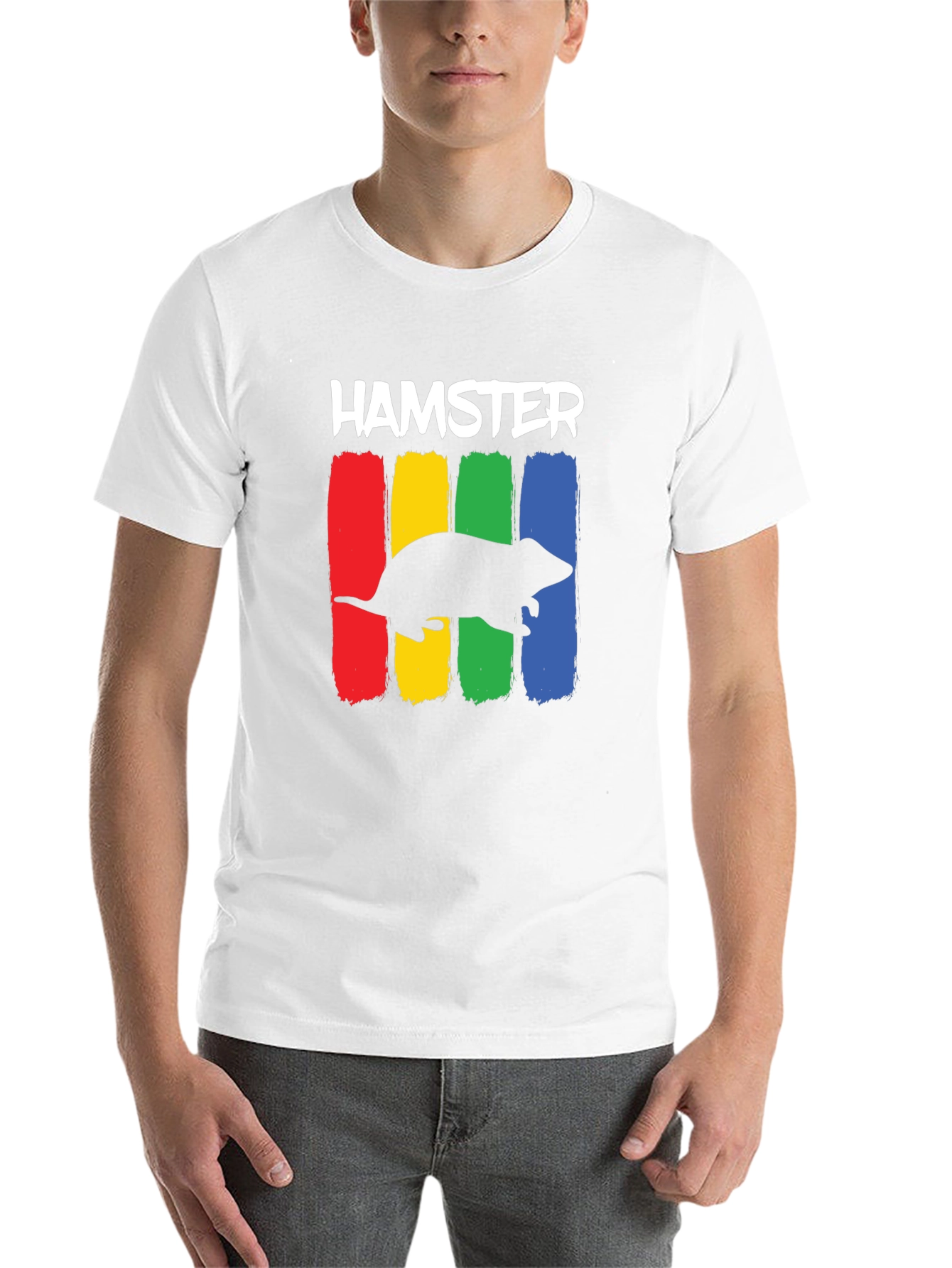 Black Hamster Rainbow T-Shirt - Novelty Animal Tee view 14