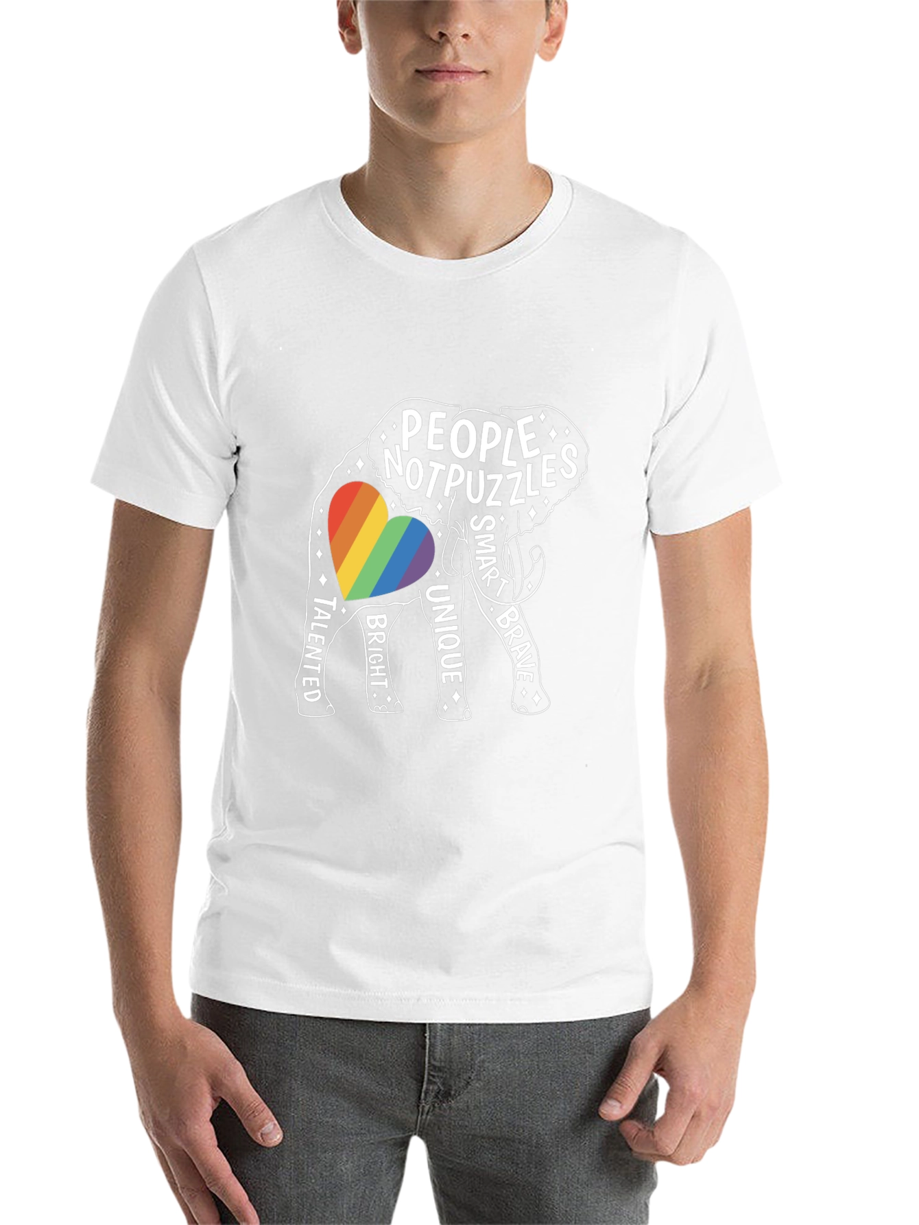 Black People Not Puzzles Elephant LGBTQ+ Pride Tee view 14