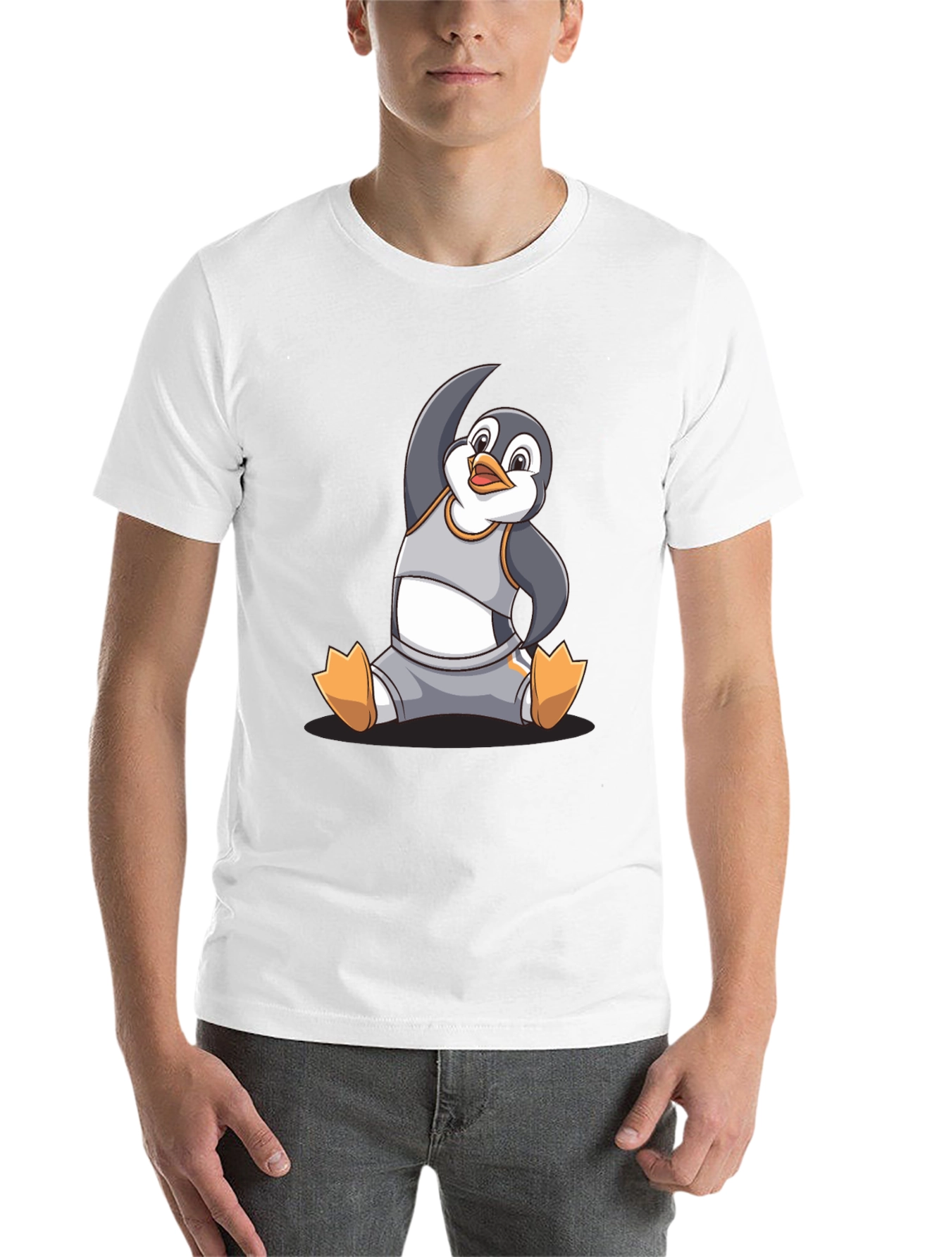Black Yoga Penguin Graphic T-Shirt - Comfy Cotton Blend view 14