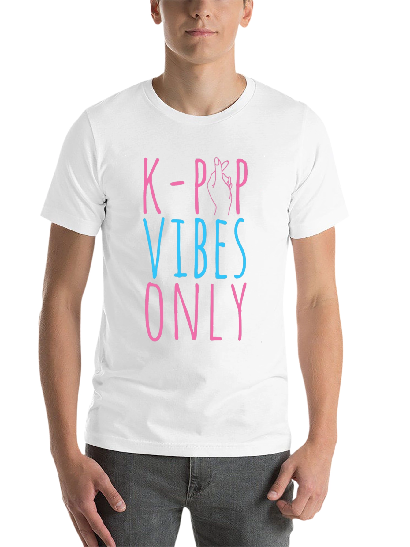 Black K-Pop Vibes Only Graphic Tee - Unisex view 14