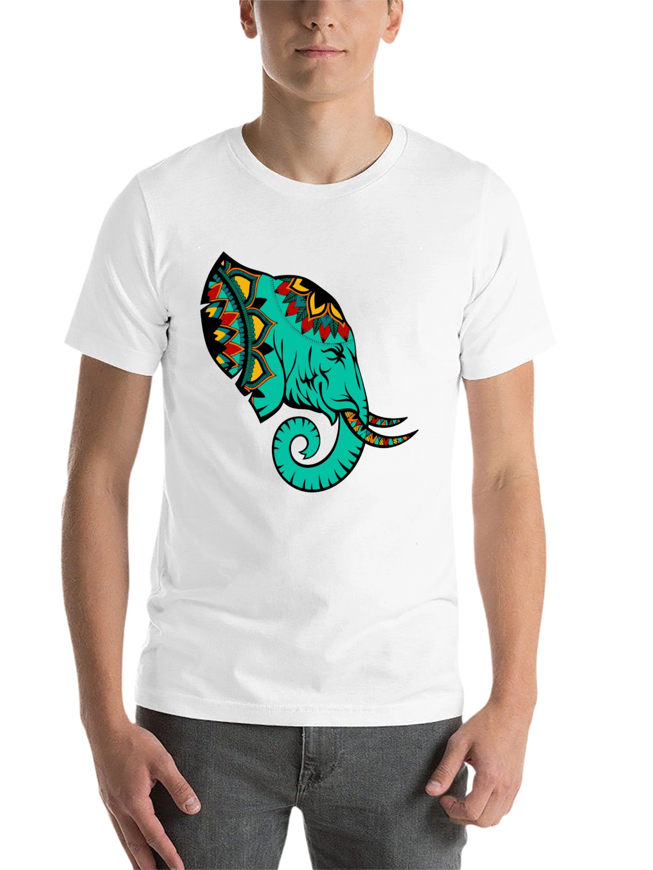 Black Elephant Graphic Black T-Shirt view 14