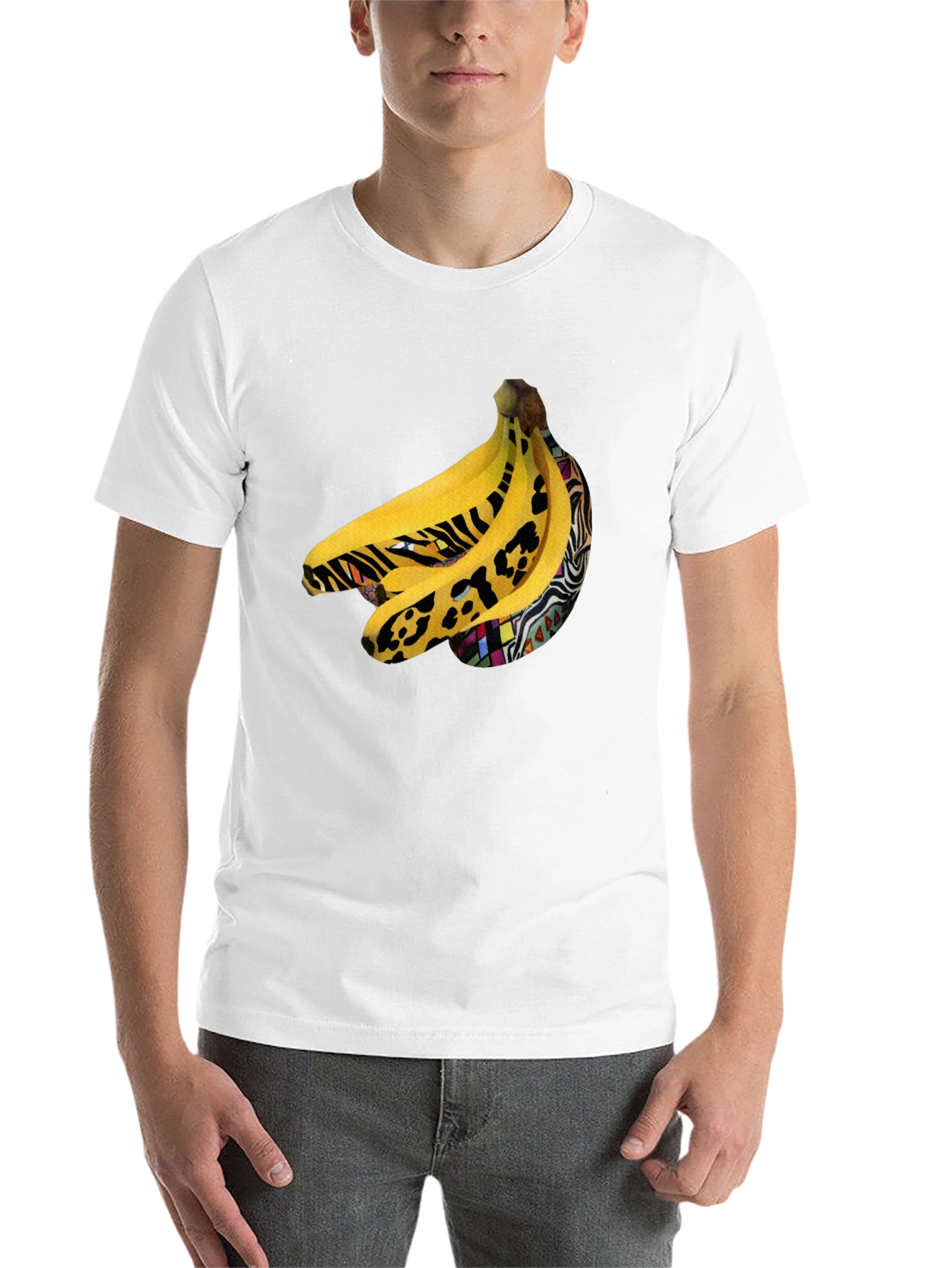Black Funky Banana Print Black T-Shirt view 14
