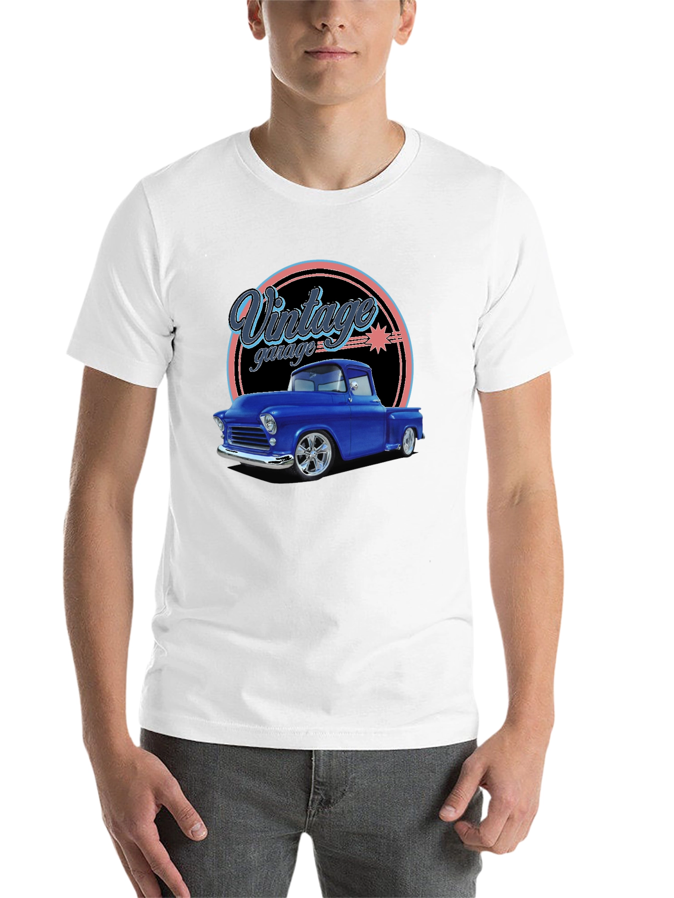 Black Vintage Garage Classic Truck T-Shirt view 14