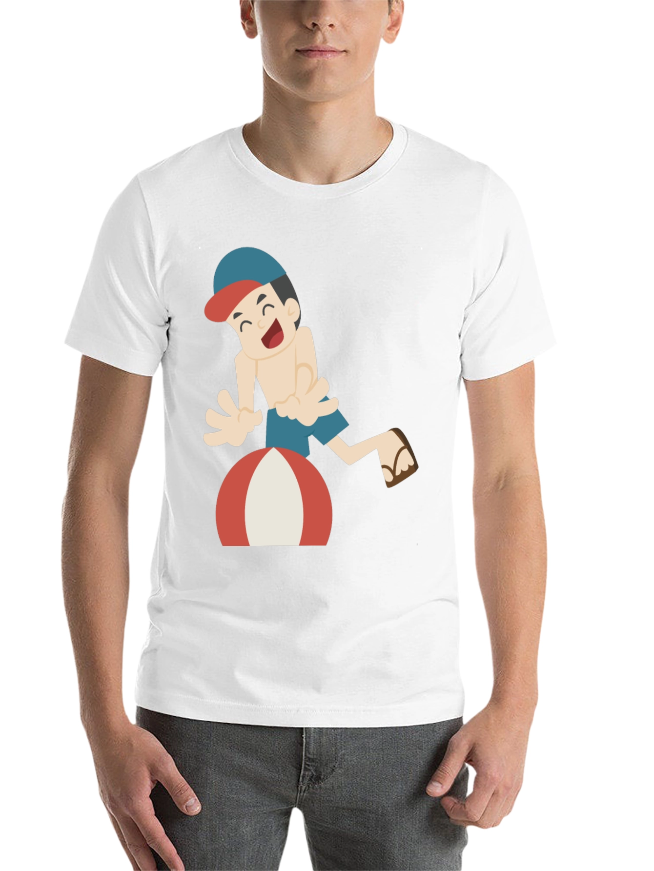 Black Cartoon Beach Fun Black T-Shirt view 14