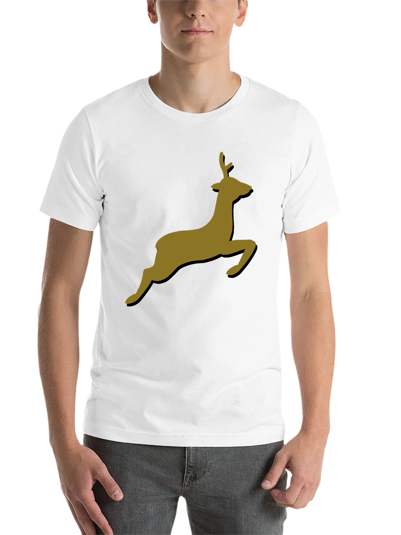 Black Leaping Deer Graphic T-Shirt - Stylish Black Tee view 14
