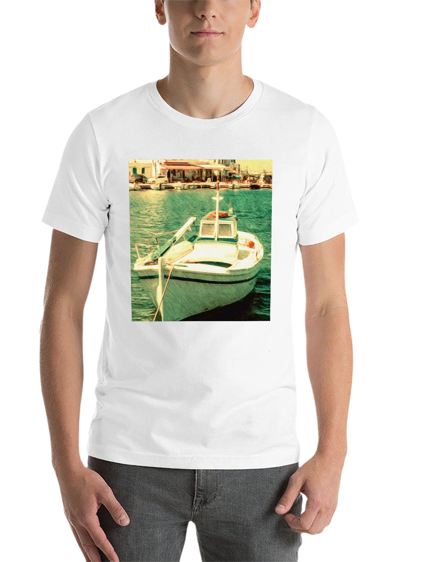 Black Boat Graphic Black T-Shirt view 14