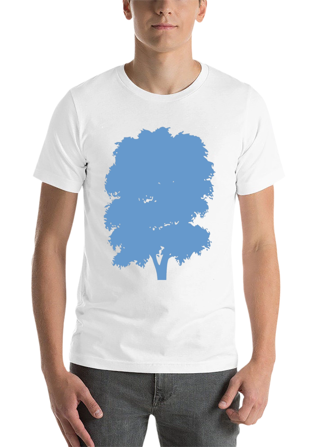 Black Blue Tree Graphic Black T-Shirt view 14