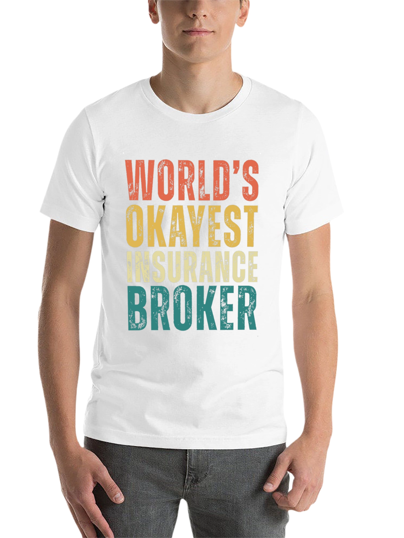 Black World's Okayest Insurance Broker Graphic Tee view 14