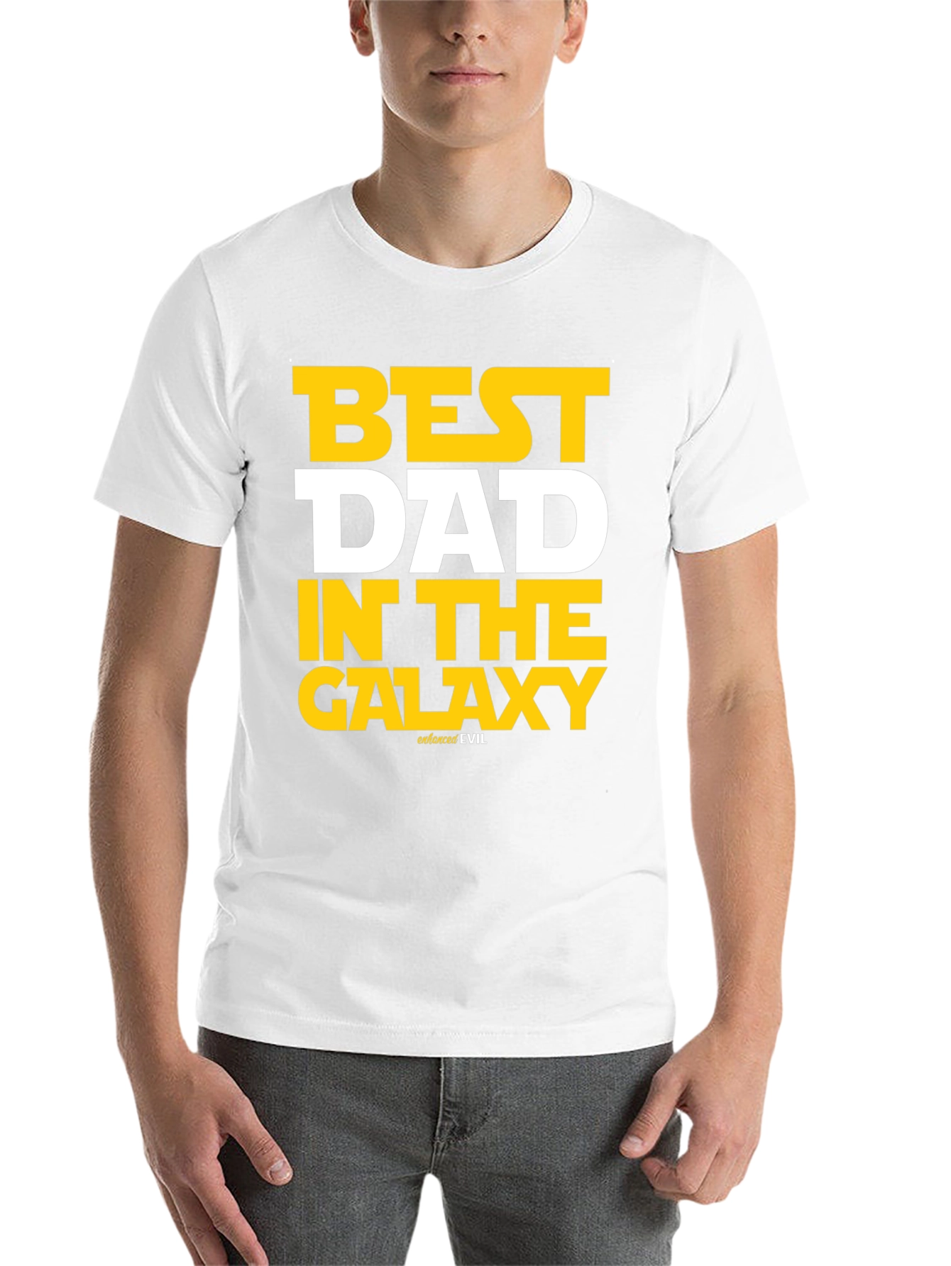 Black Best Dad in the Galaxy T-Shirt view 14