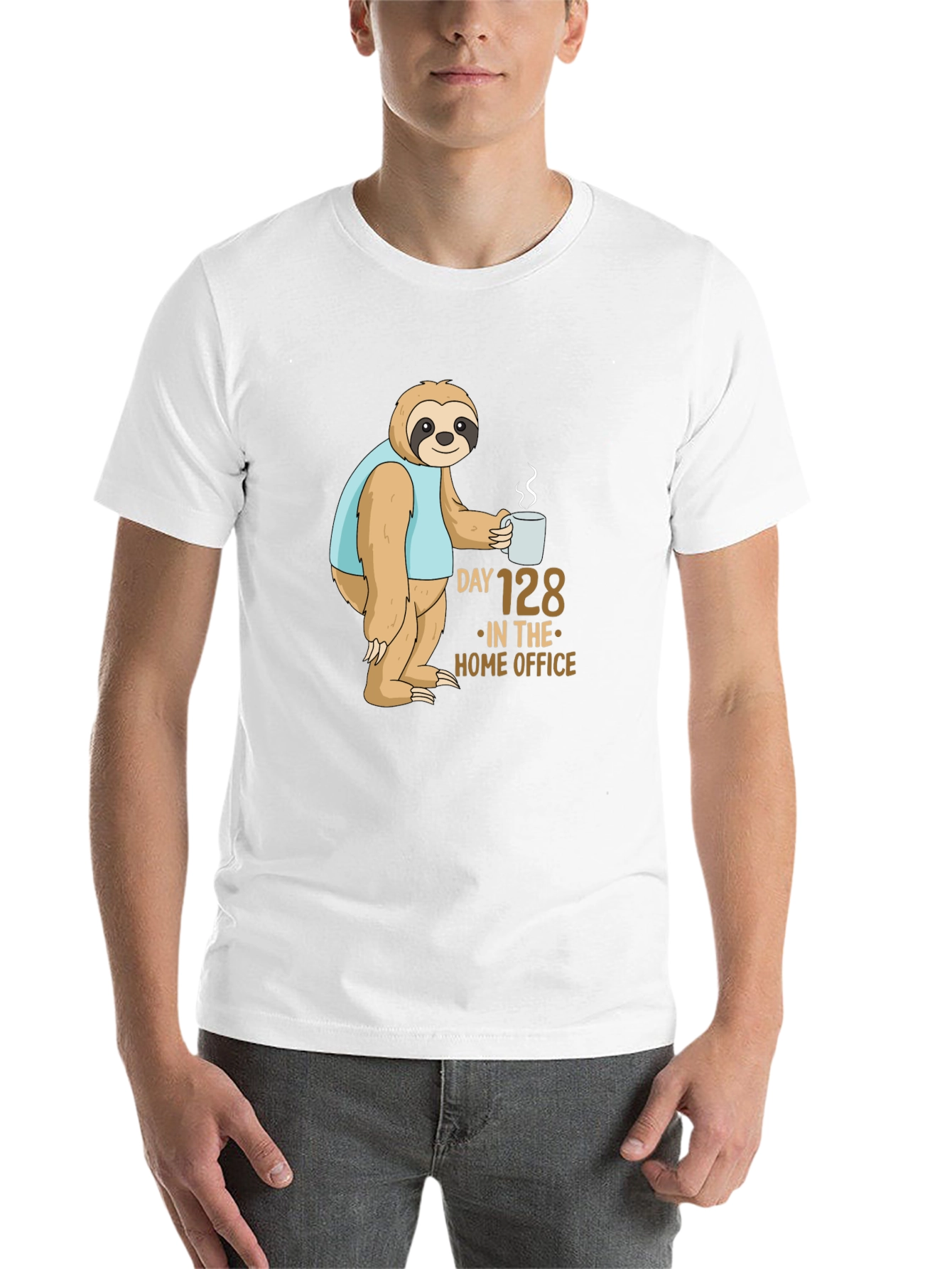 Black Sloth Day 128 Home Office T-Shirt view 14