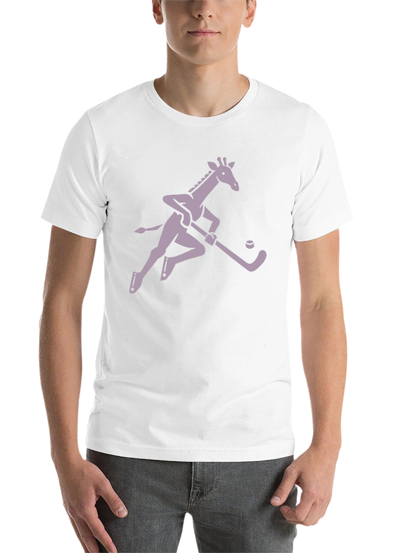 Black Hockey Giraffe Graphic Tee - Black view 14