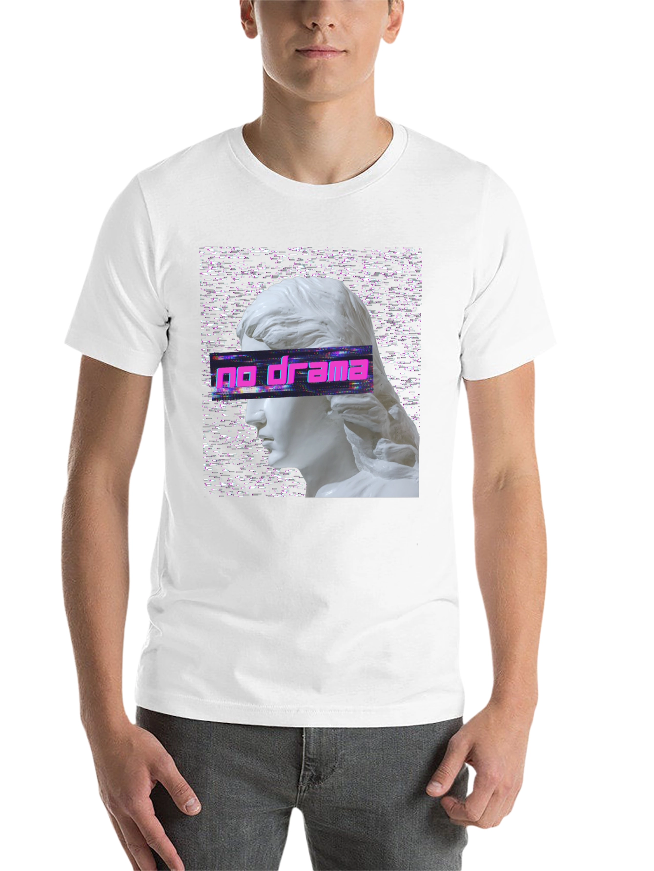 Black No Drama Vaporwave T-Shirt view 14