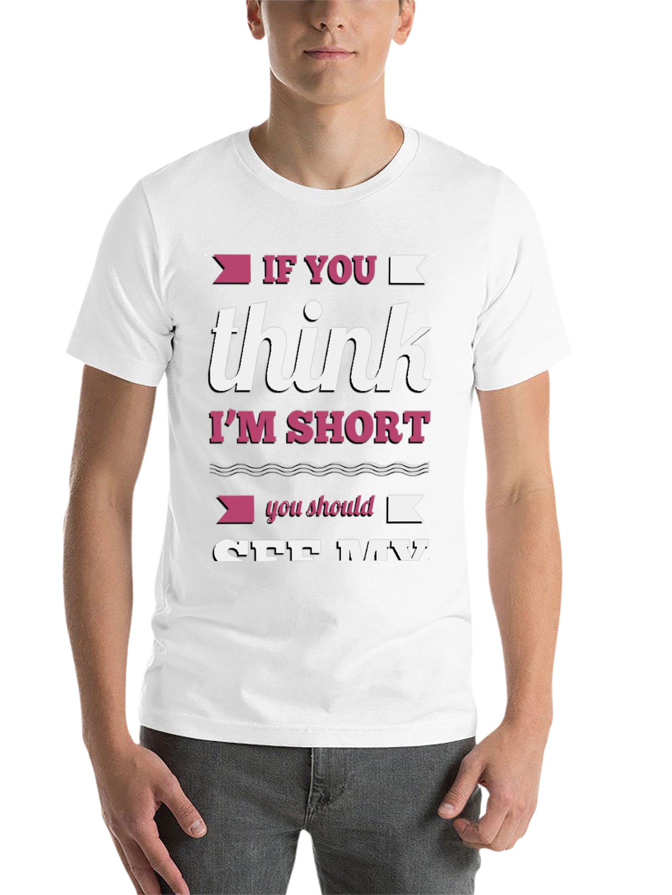 Black Funny Short Person Graphic T-Shirt view 14