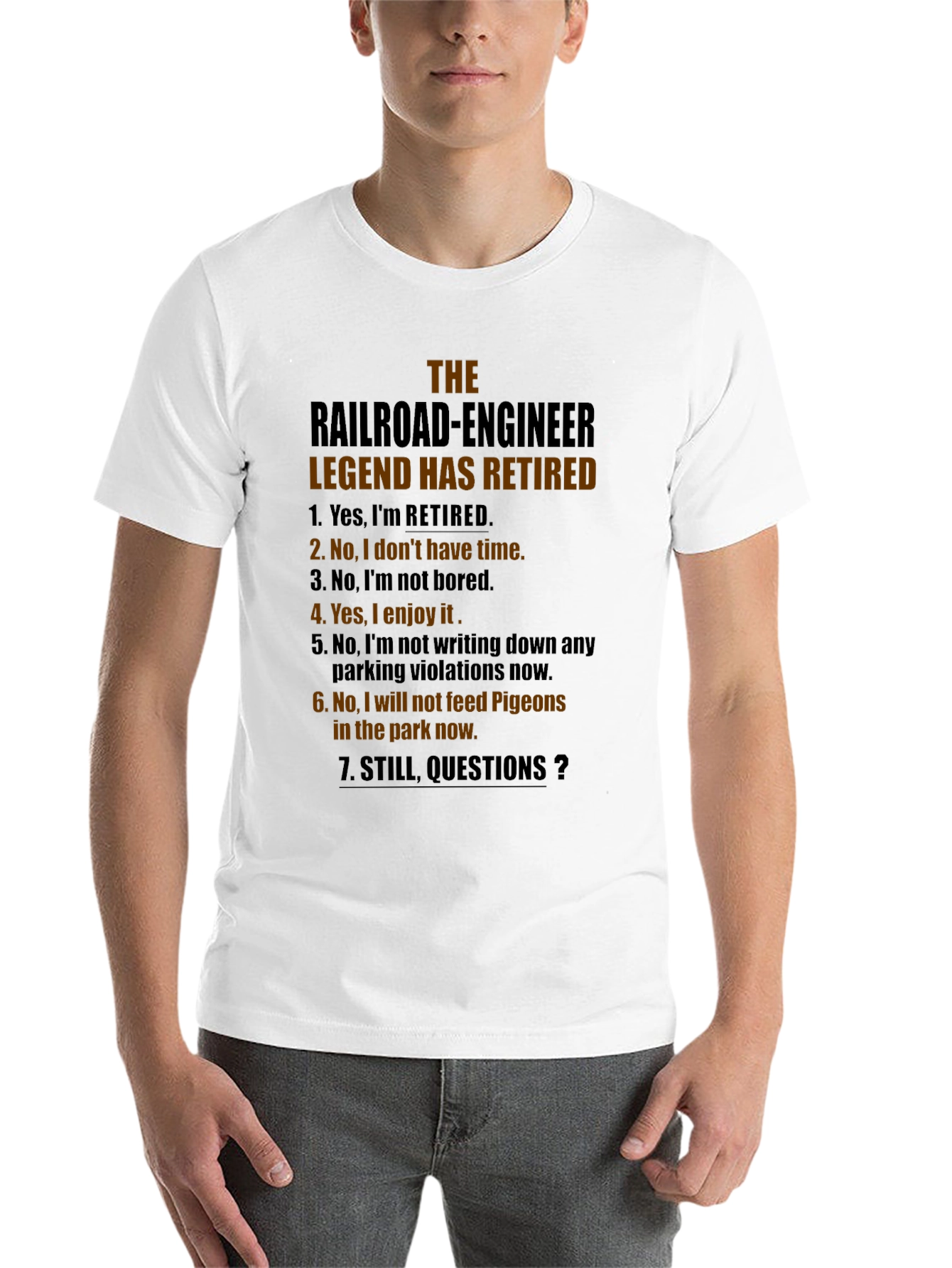 Black Retired Railroad Engineer Legend T-Shirt view 14