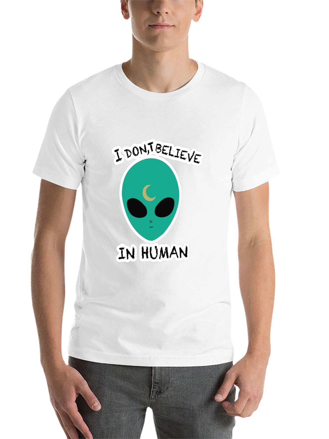 Black I Don't Believe in Humans Graphic Tee view 14